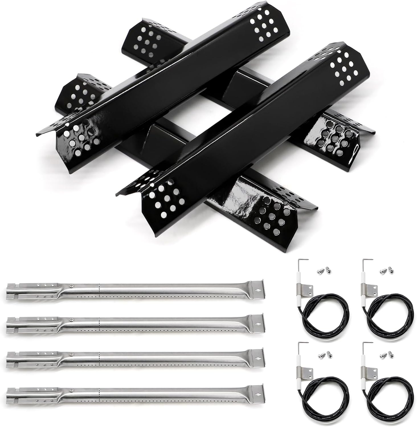 Adviace Grill Replacement Parts for Kitchenaid 740-0780 740-0781 720-0954 720-0745B 720-0745 720-0733A 720-0745A 720-0733, Heat Plates Grill Burners Igniters for Kitchenaid 740-0780 4-Burner Gas Grill