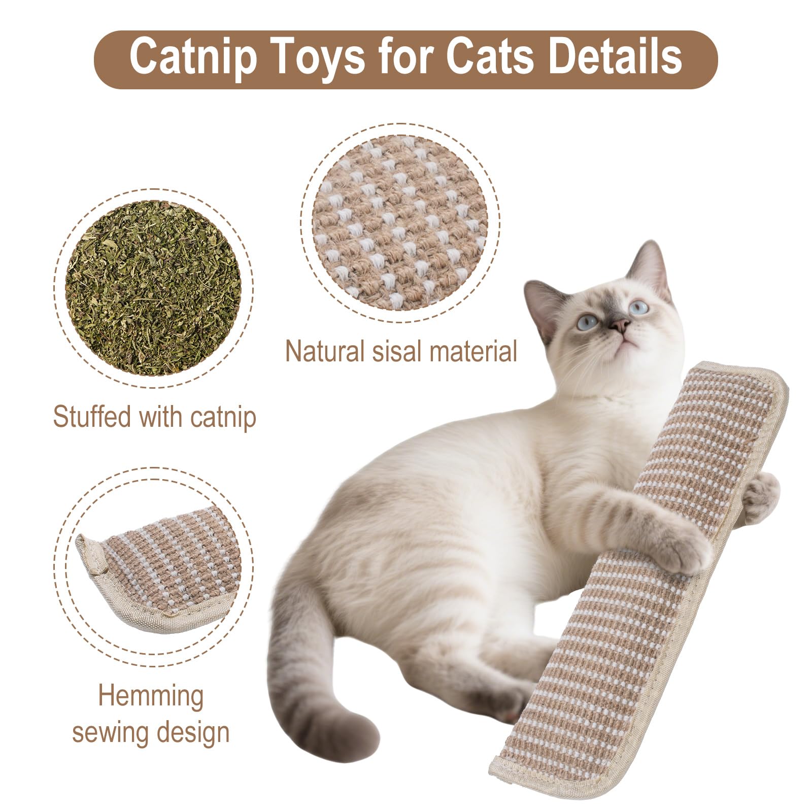 MewZoo Catnip Toys, Cats Chew Toy Sisal, Catnip Toys for Indoor Cats & Kitten - Image 4