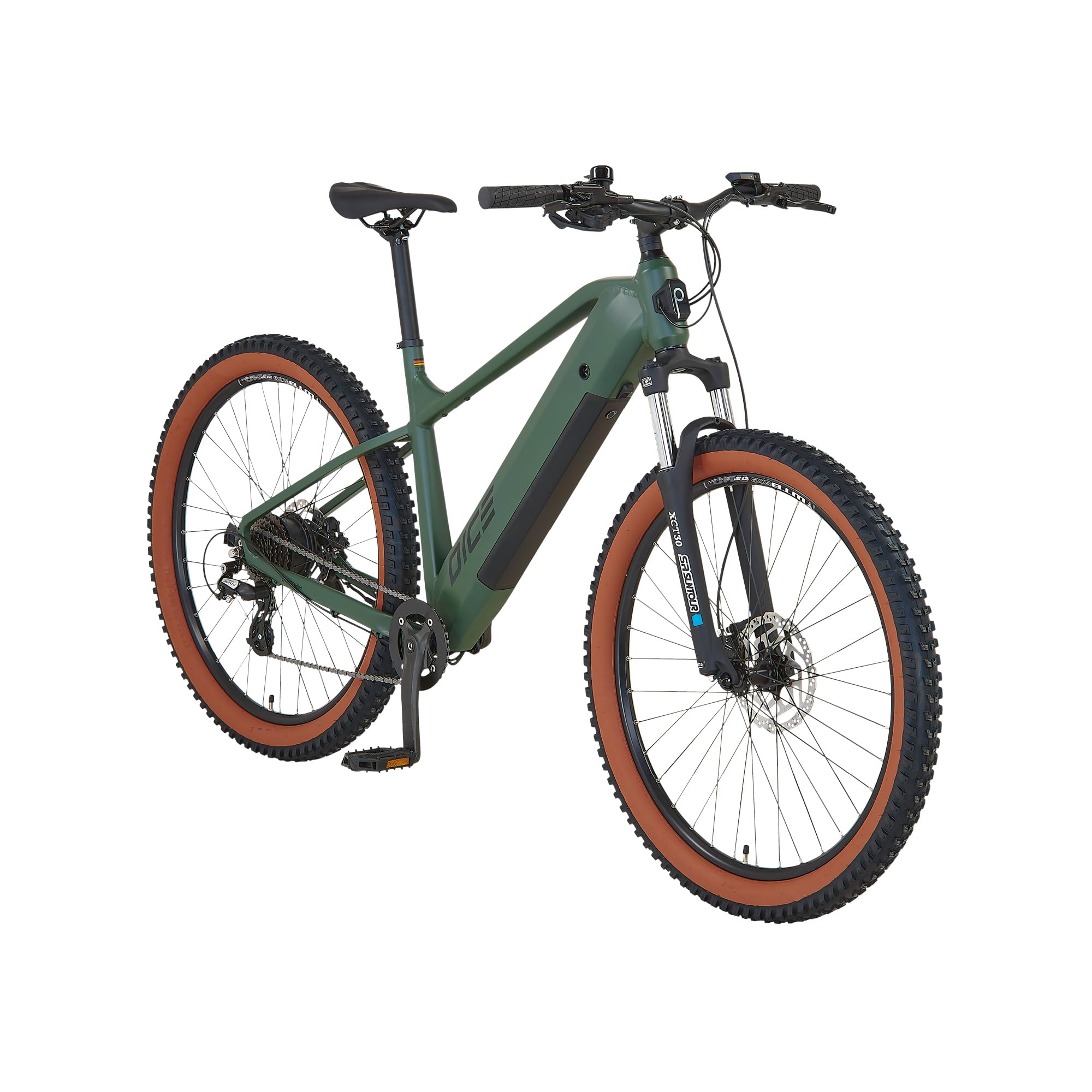 Prophete DICE 1.0 E-MTB 27,5" – Enovation Hinterradmotor 250W, 40Nm, Shimano Altus 8-Gang, 100 km Reichweite, Suntour XCT Federgabel, Hydraulische Scheibenbremse, Bronze Grün