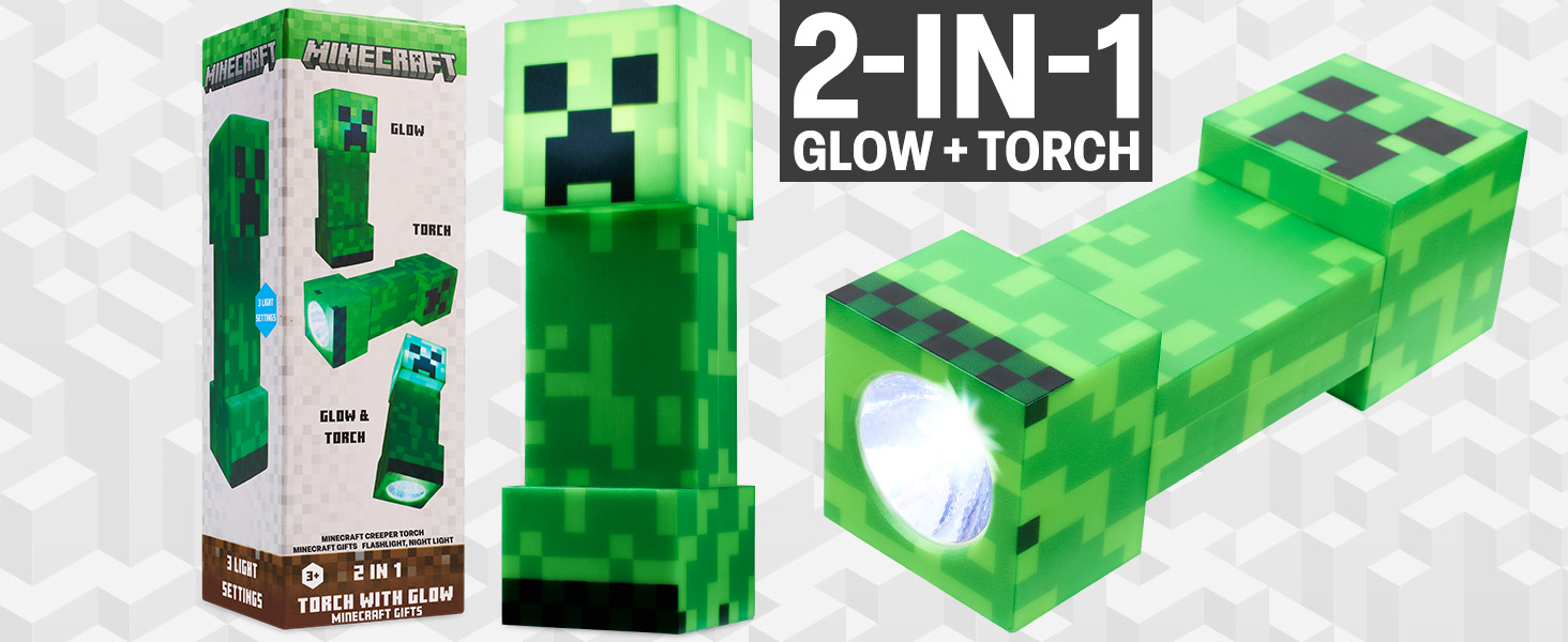 Amazon.com: Minecraft Creeper Torch Night Light for Kids, 2-in-1