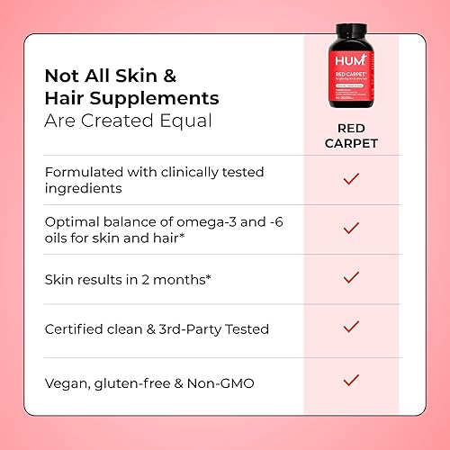 Miniatura 7 de Fórmula para el pelo y las uñas Red Carpet de HUM, 60 cápsulas blandas vegetarianas