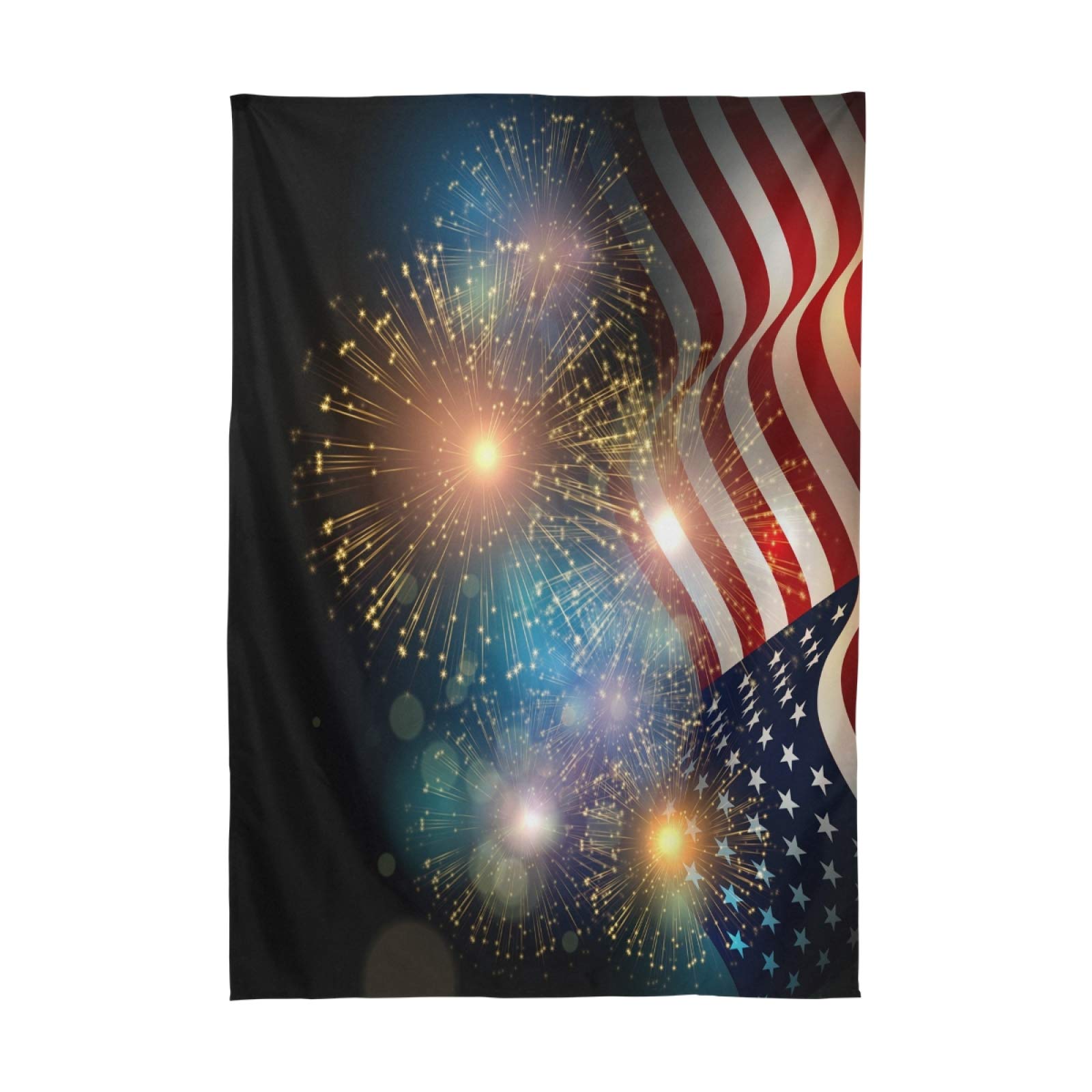 Tischdecke Mit Amerikanischer Flagge & Feuerwerk – 150x150 Cm | Perfekt Für 4. Juli, Partys & Dekoration | Aus Strapazierfähigem Polyester
