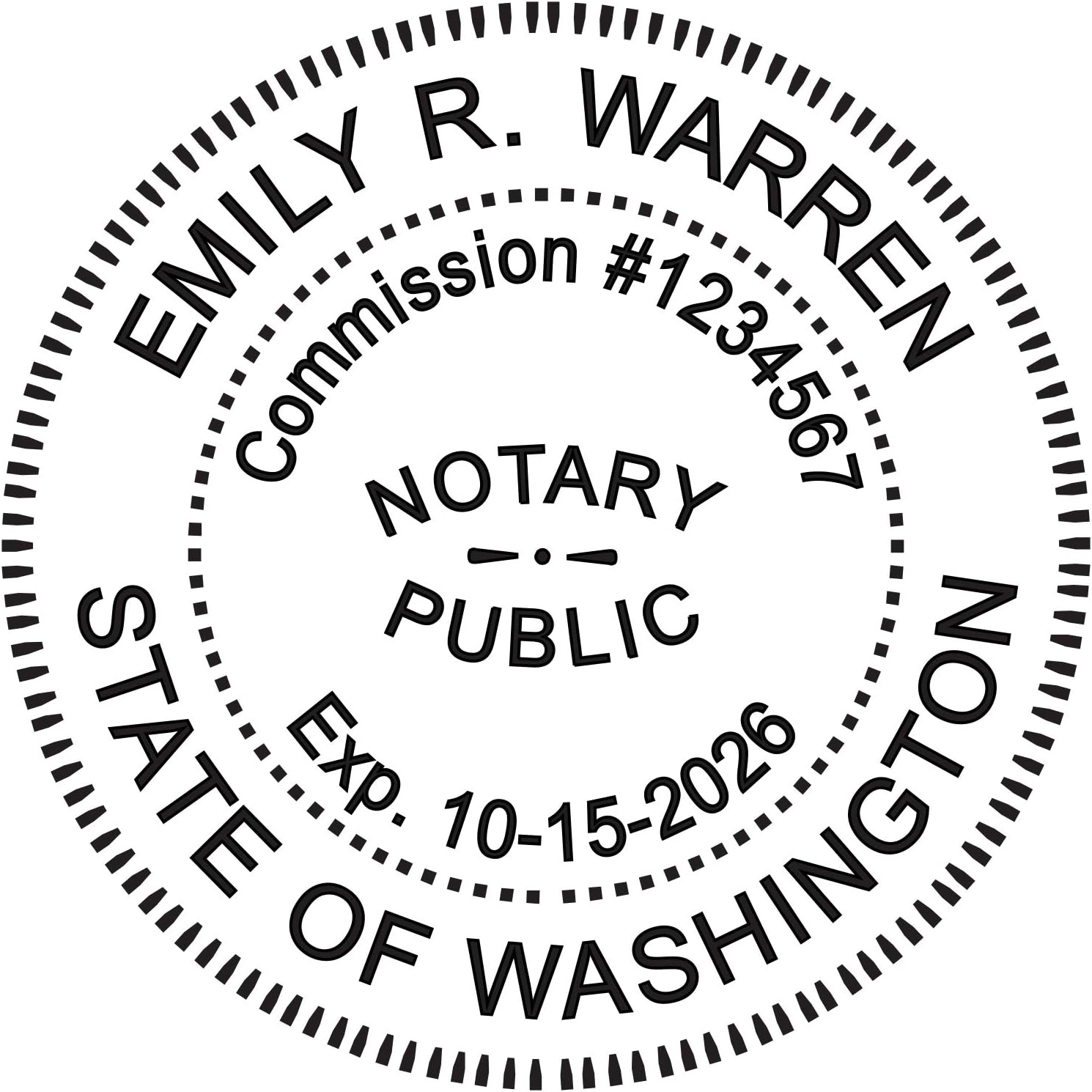 Buy Round Notary Stamp for State of Washington Self Inking Stamp Top