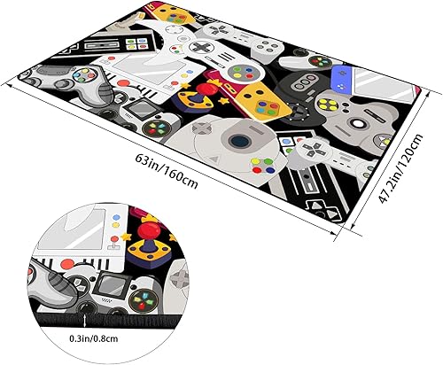 Miniatura 2 de Alfombra de juego para adolescentes y niños con decoración de controlador de juegos, alfombras de juegos 3D para dormitorio, sala de estar, sala de