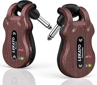 LEKATO 5.8GHz Guitar Wireless Transmitter Receiver Wireless Guitar System Rechargeable Digital Audio Guitar Bass System Strong Anti-Interference Wireless Guitar Jack Lead for Guitars Bass