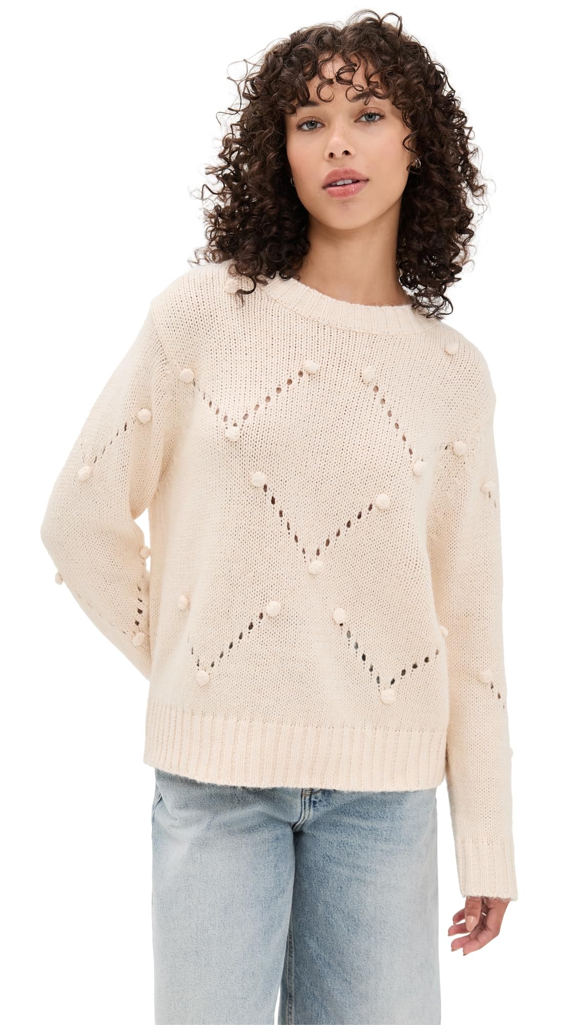 Little Lies Womens Pom Pom Sweater