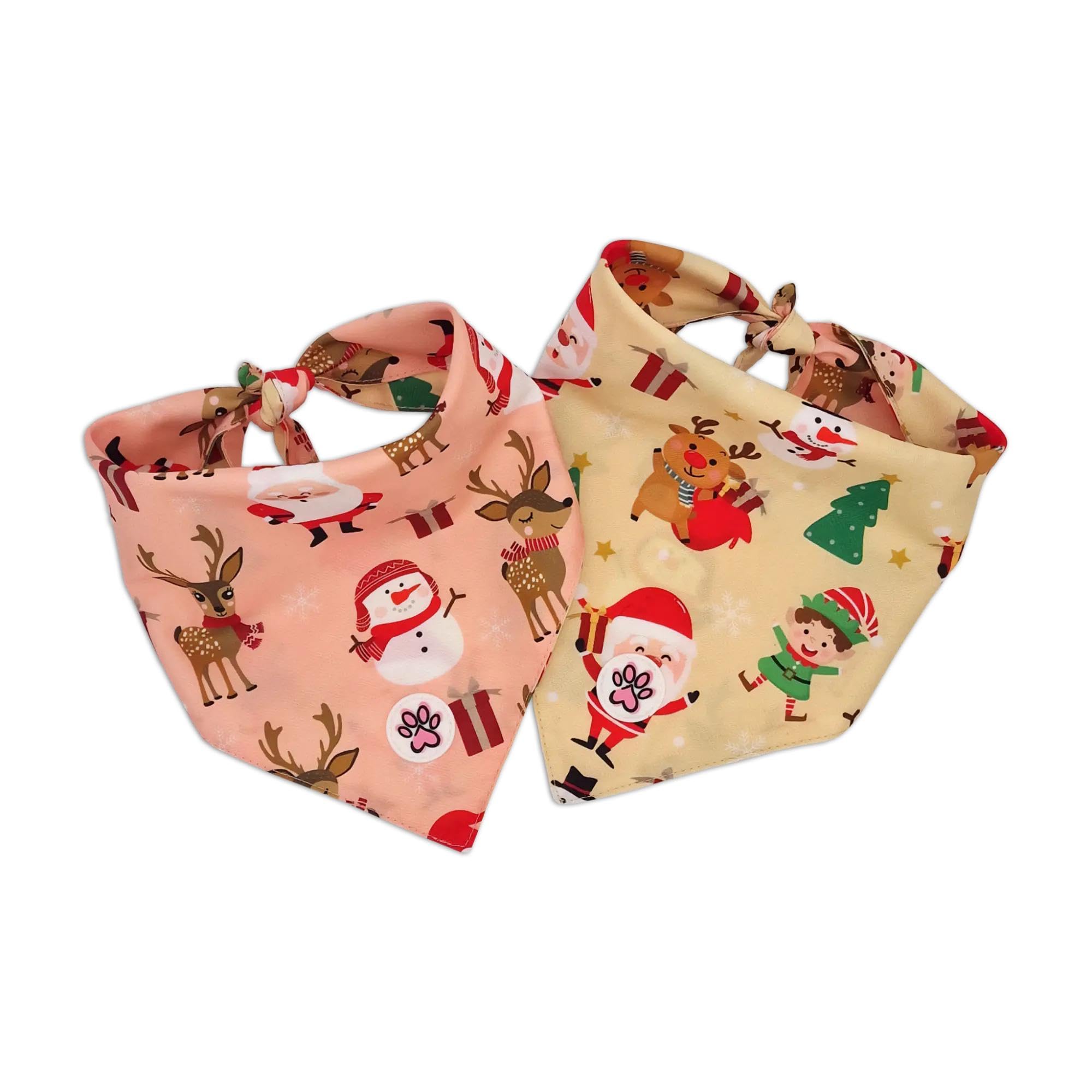 Bandana pour chien Noël : le cadeau réversible idéal taille M