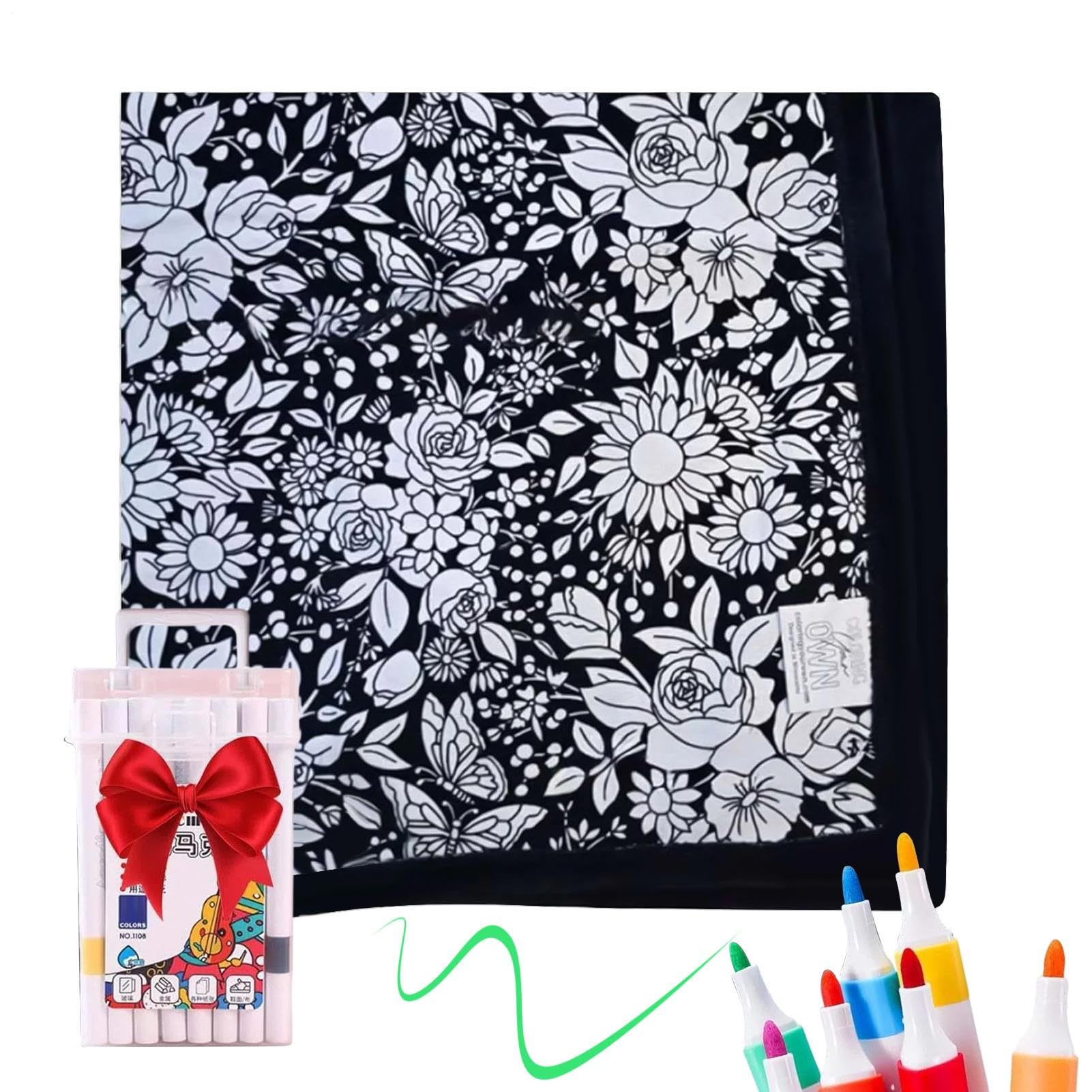 DIY Maldecke - DIY Maldecke mit 12 Stiften | waschbare Textilmalstifte für Kinder und Erwachsene kreatives Kunstprojekt für Geburtstag, Zuhause, Schlafzimmer, Aktivität Fa