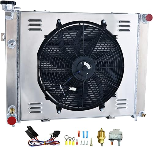 KUUHLERSAT Radiador para Jeep Grand Cherokee 1993-1997 40L radiador de aluminio de 3 filas cubierta ventilador kit de relé