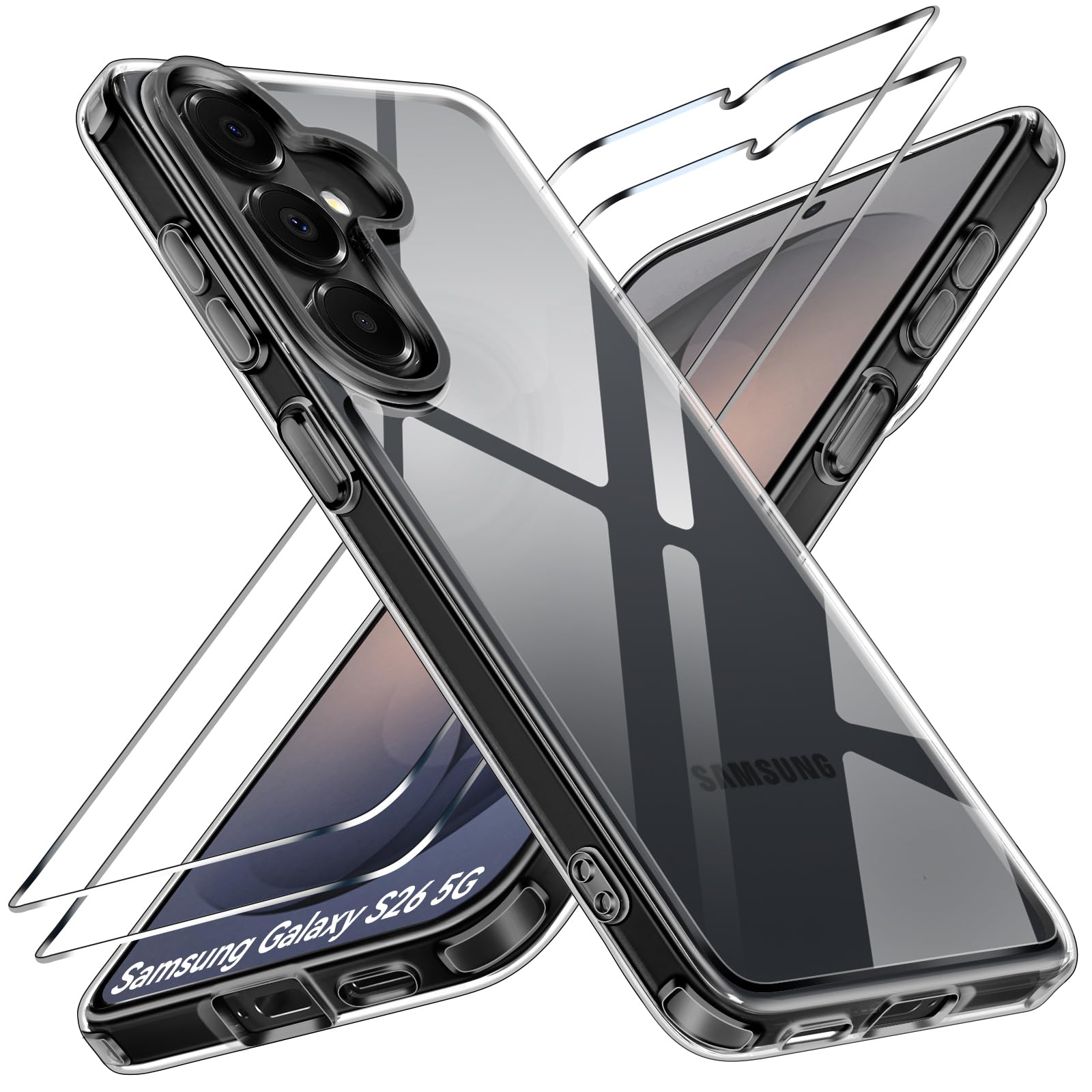 ivoler Anti-Amarillo Clara Funda para iPhone 17 Pro con 2 Piezas Cristal Templado, [Protección Militar] Carcasa Protectora Antigolpes Transparente Anti-Choques Bumper Case — view 122