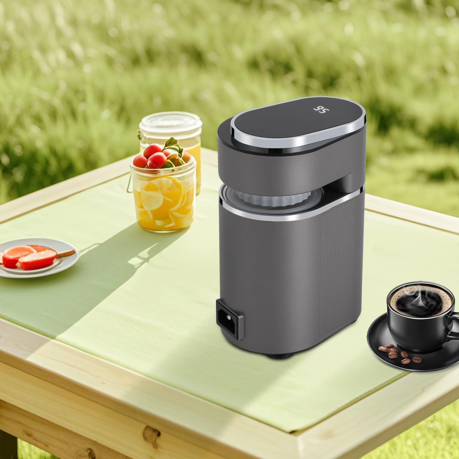 Mini machine à café électrique portable avec pré-trempage à basse pression et réservoir d'eau de 150 ml, machine à expresso 600 W pour la maison, le bureau, le camping, la voiture, les
