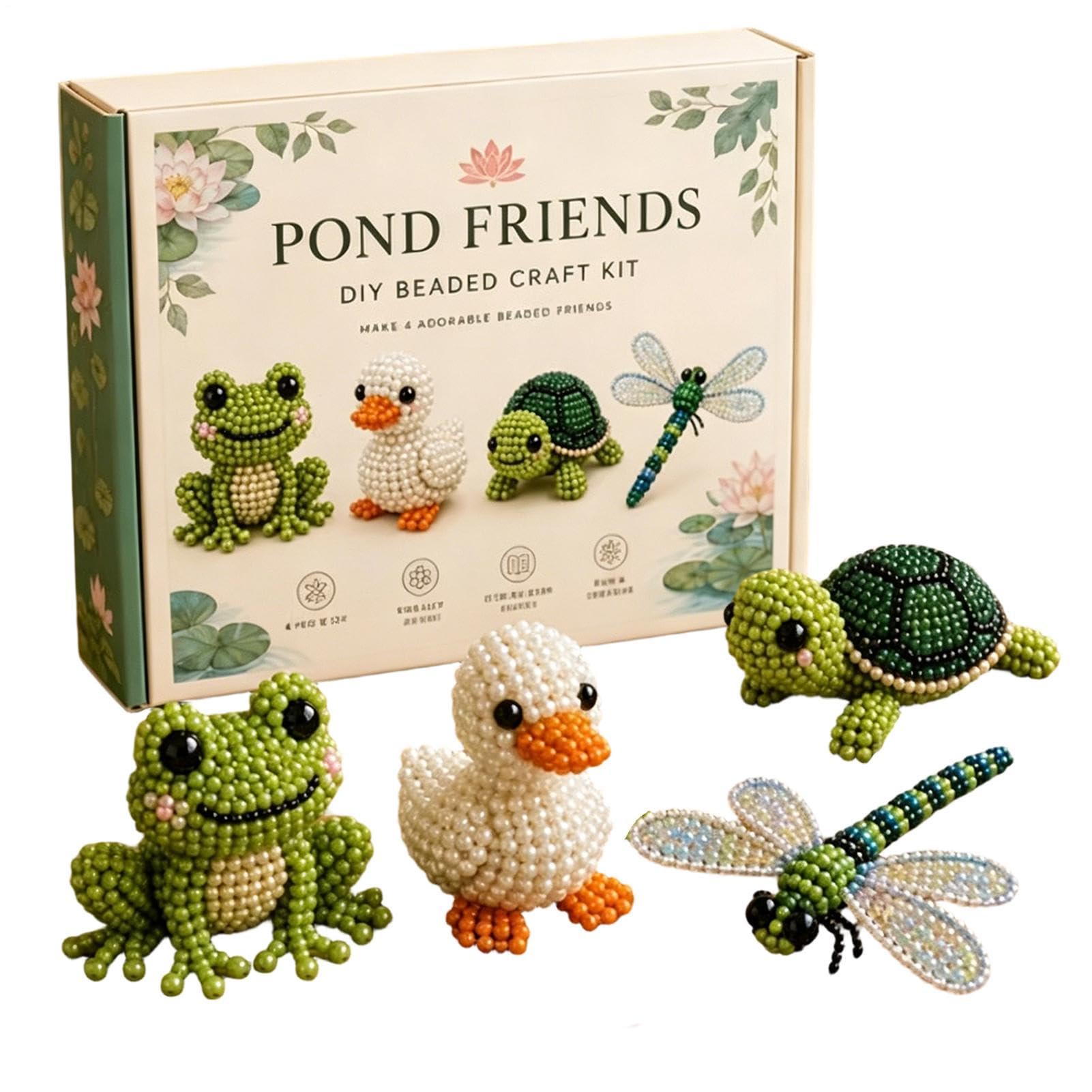 3D Beaded Animal DIY Kit, 2026 Easy Handmade Beading Embroidery Kit, Cute Tiny 3D Animal Beads Craft Set with Instruction, for Adults Teens Beginners Jewelry Holiday Ornament Party