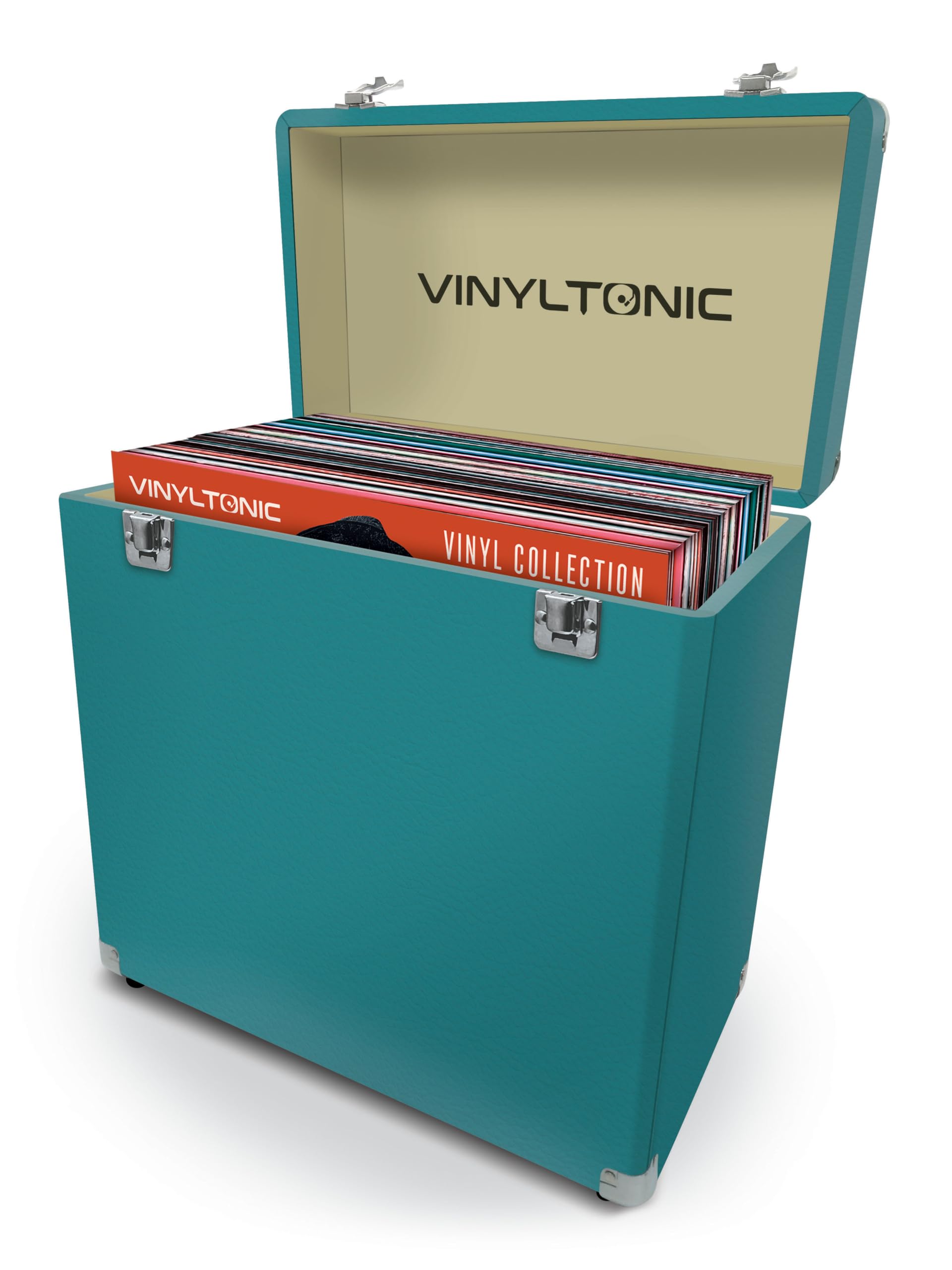 Funda de Almacenamiento de Vinilo LP de 30,5 cm | Cuero sintético | Interior Totalmente Forrado | Esquinas de Acero Reforzado | Kit de Limpieza Incluido