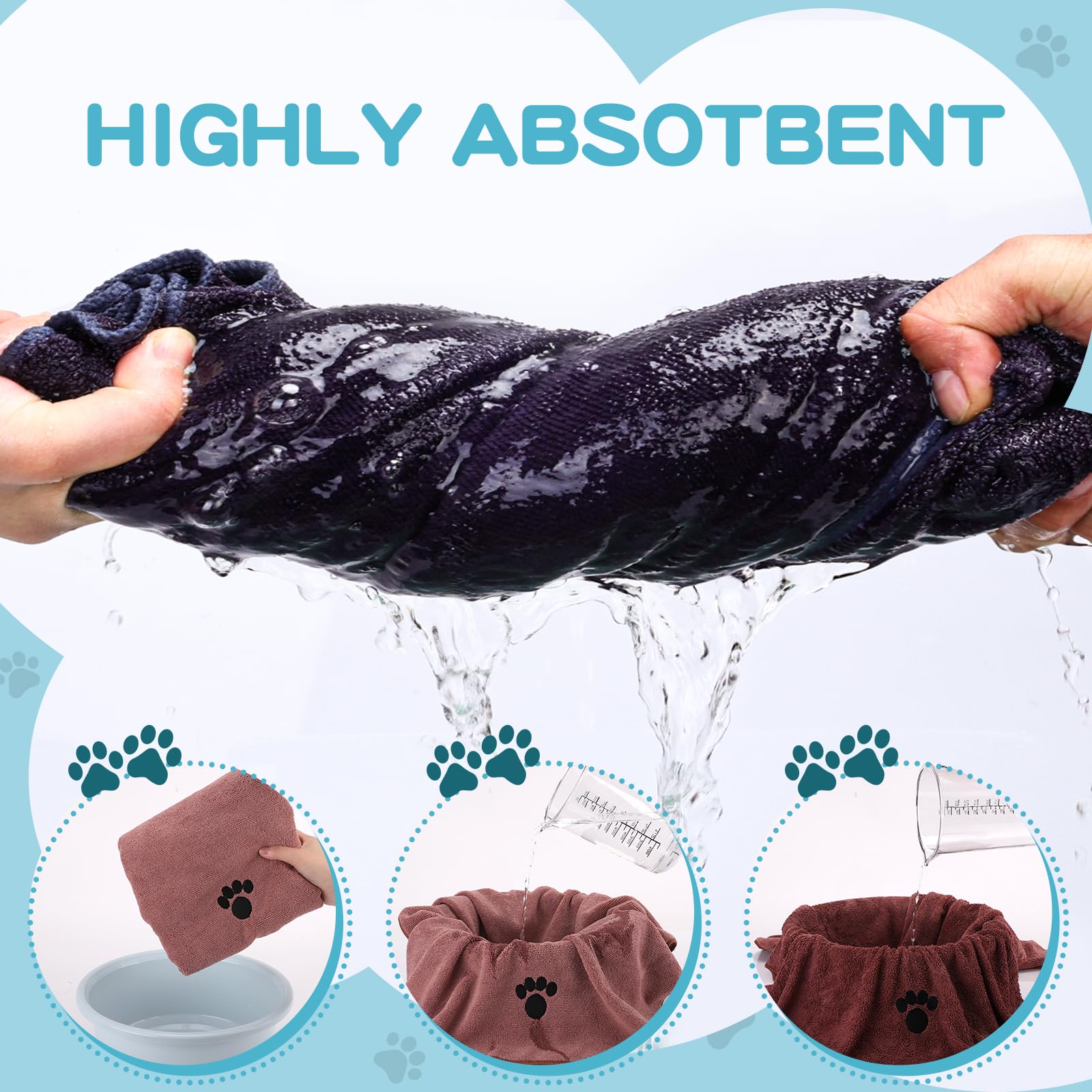 Microfiber Dog Towels 2 Pack, Perfect Shower & Bath Supplies for Dogs view 4