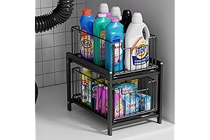 Lxmons: 2 Tier Under Sink Sliding Shelf Organizer