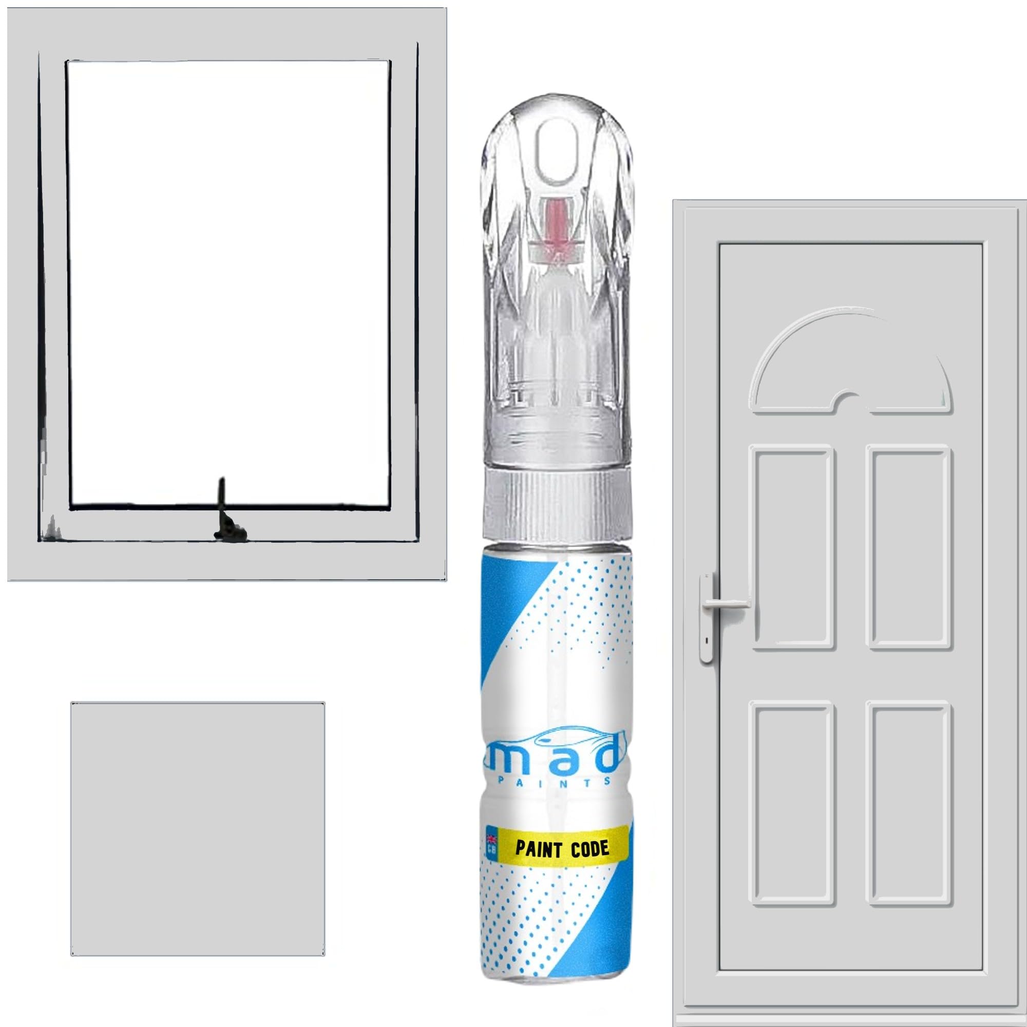 M.A.D MYLDAN AUTO DESIGN M.A.D UPVC Window Door Frame Touch Up Paint Scratch Chip Repair (RAL 7035 LIGHT GREY)