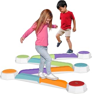 Sunny Days Entertainment Balance Beam & Toddler Stepping Stones 13pc Set - Sensory Play Toys for Motor Skills, Indoor Outdoor Fun