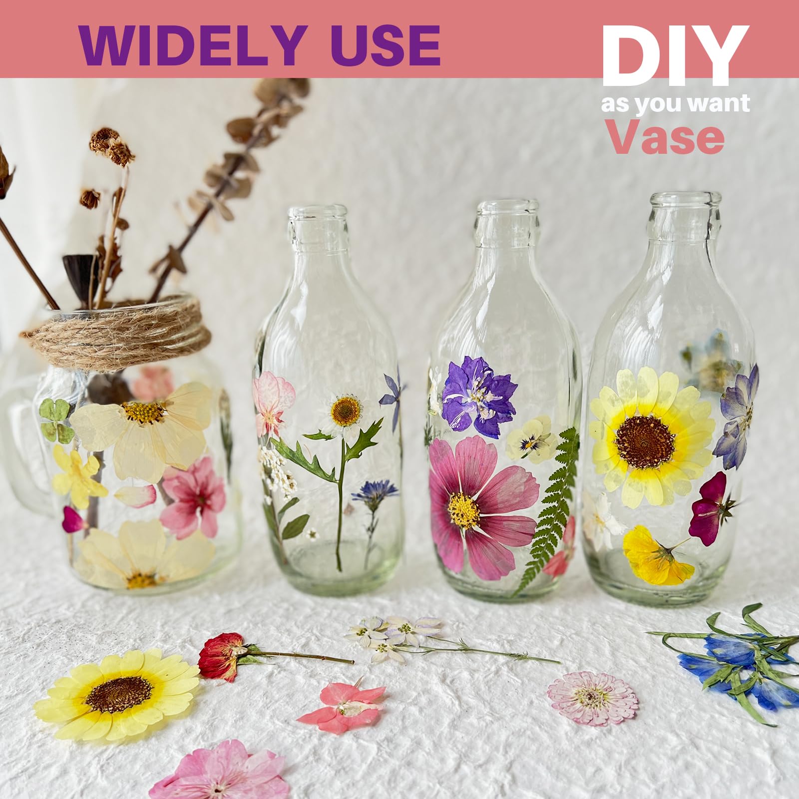 A4 Duże suszone prasowane kwiaty do żywicy, fioletowe, prasowane kwiaty, prawdziwe, suche, naturalne kwiaty, liście, do formowania ciast, świec, etui na telefon, scrapbookingu, DIY, artystyczne