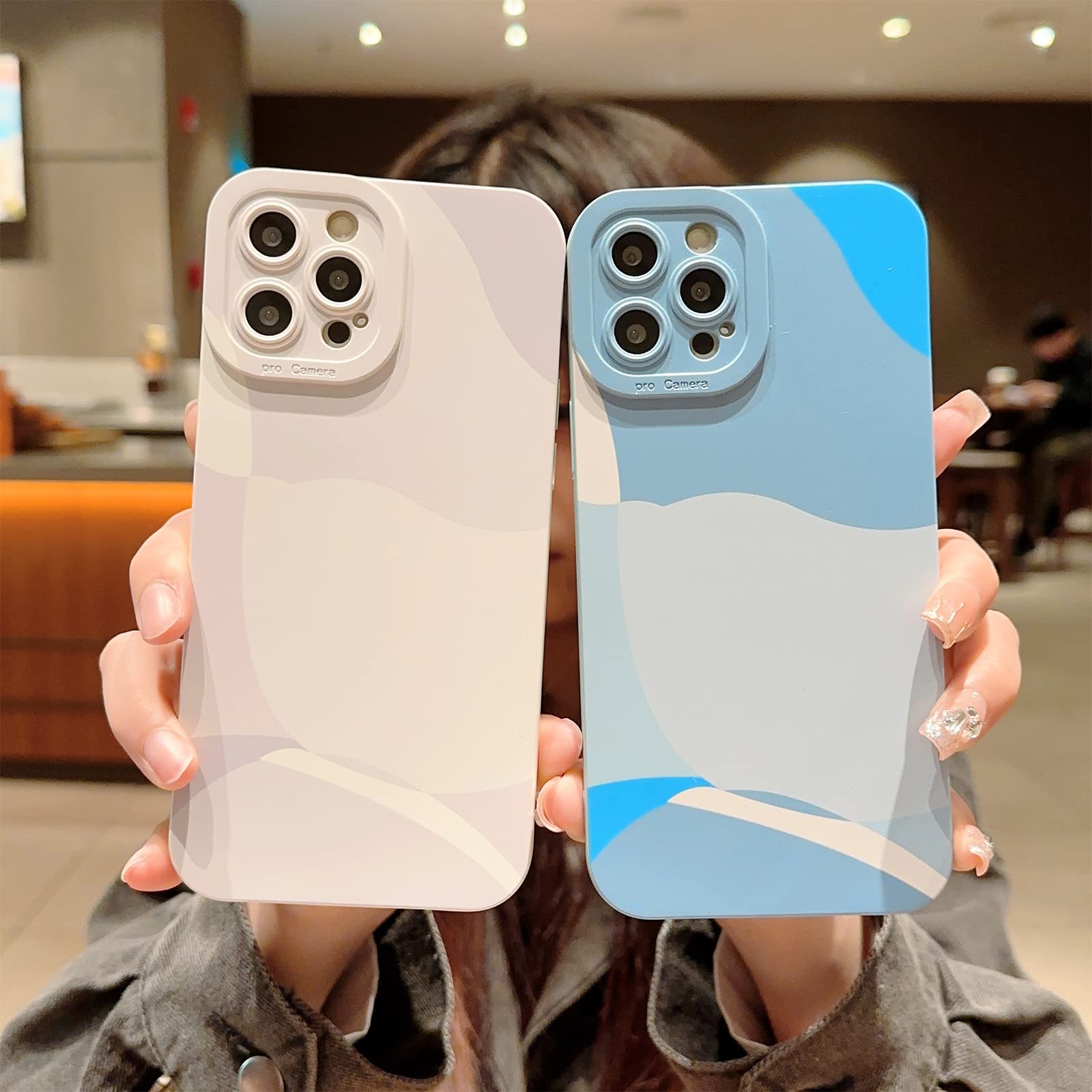 ECZOIL Cover per iPhone 15 Pro Max,Con Protezione Della Fotocamera,graziosa Disegno di pittura d'arte carino Ultra Sottile Morbida TPU Case for iPhone 15 Pro Max 6,7 pollici for women girl-Marrone