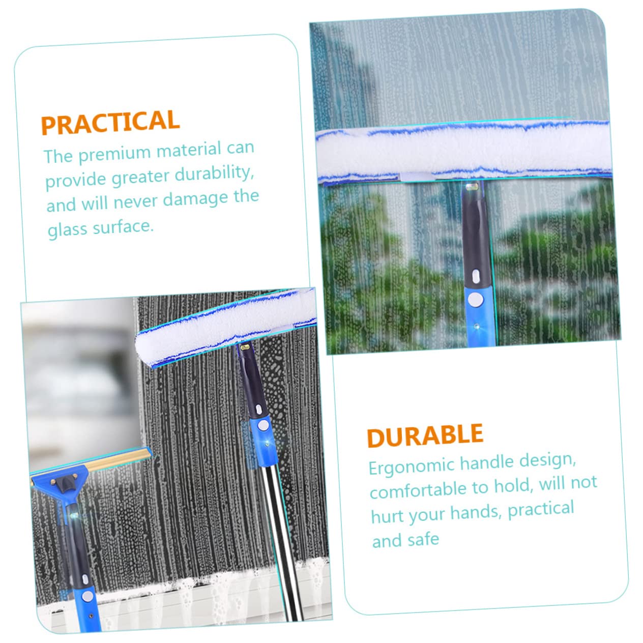 Escobilla de Goma Extensible Ligera y Fácil de Usar Varios Estilos con Estropajo de Microfibra para Limpieza de Ventanas y Parabrisas de Coche para Baño y Ducha