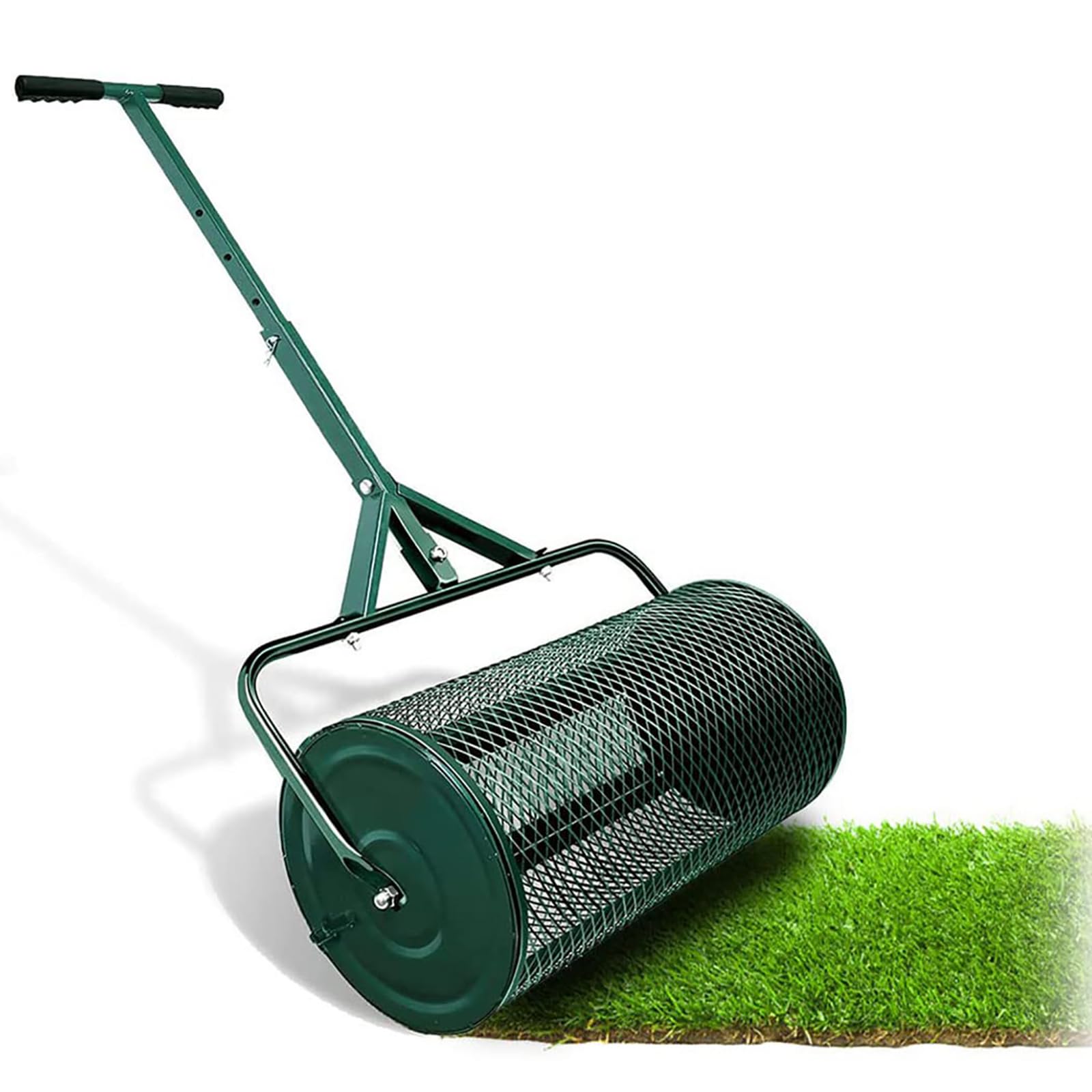 XoTiq Esparcidor de abono de 24", con Mango Largo Ajustable, esparcidor de turba Ligero y Duradero para sembrar y Plantar césped