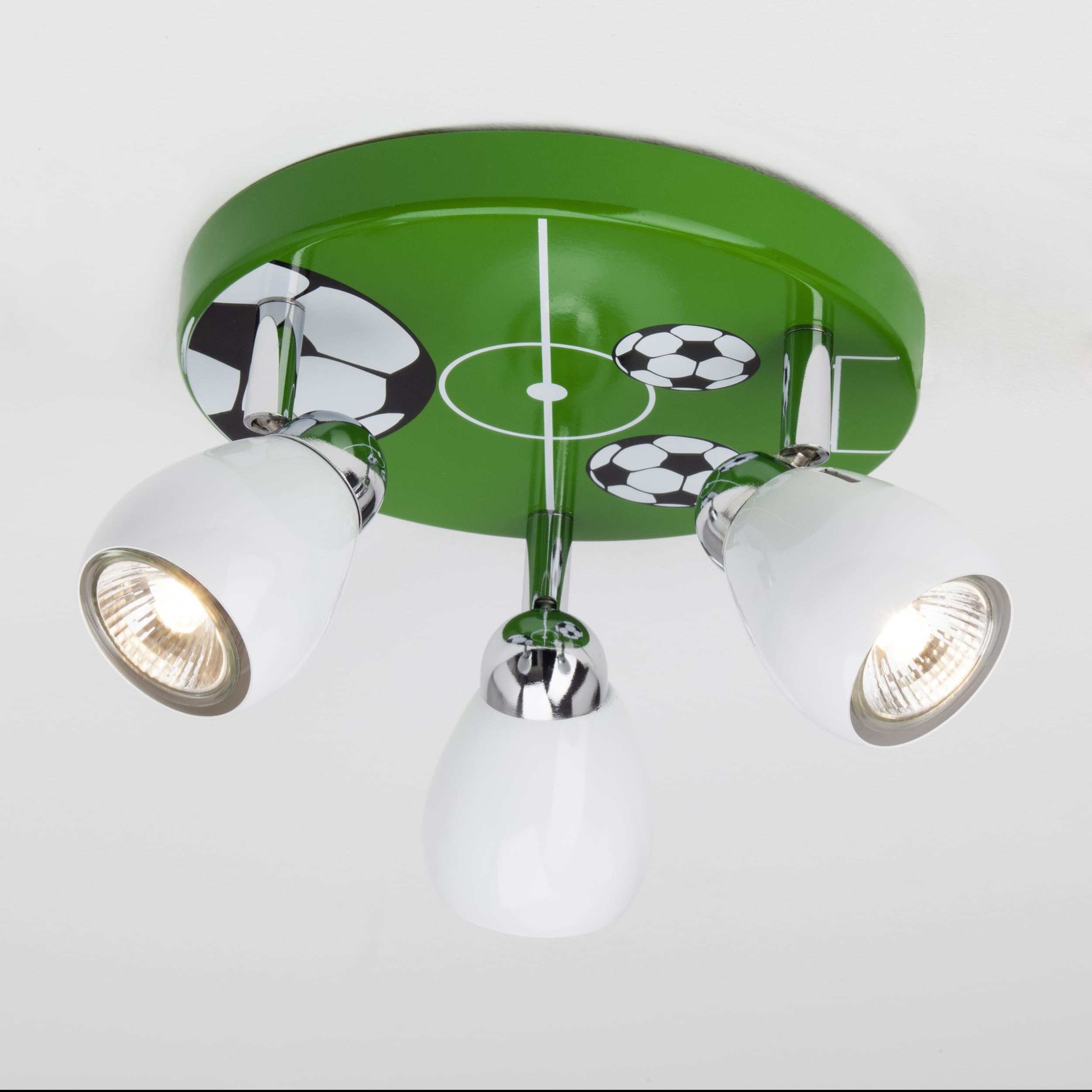 Faretto da soffitto Lighbox con motivo calcistico Ø 31cm incl. lampadina | Plafoniera Soccer LED, Ø 31 cm, 3x 3 W GU10 LED inclusi, 3 x 300 lumen