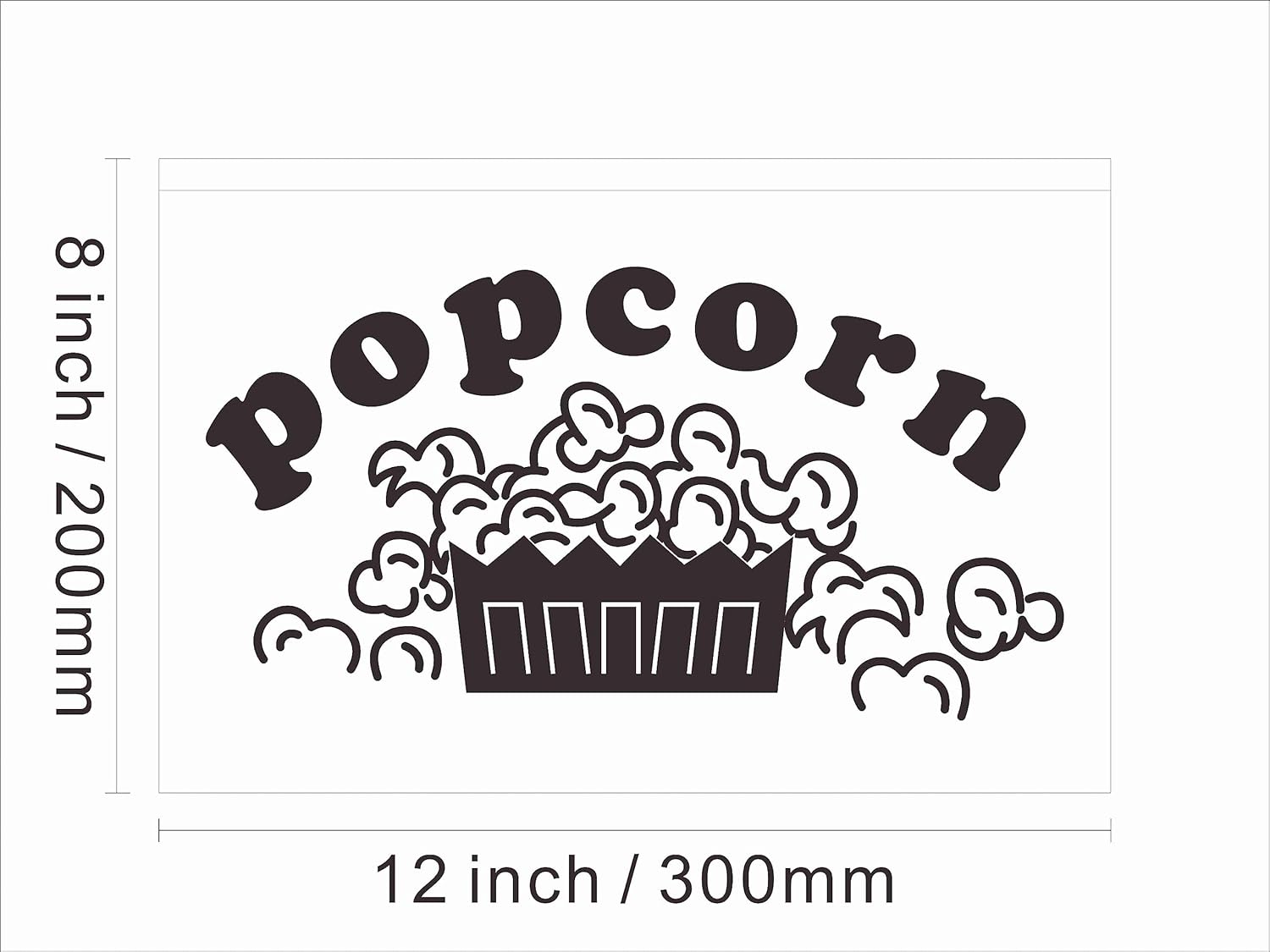 110053 Popcorn Shop Cafe Store Home Decor Display LED Light Neon Sign (12" X 8", 16 Colors By Remote)