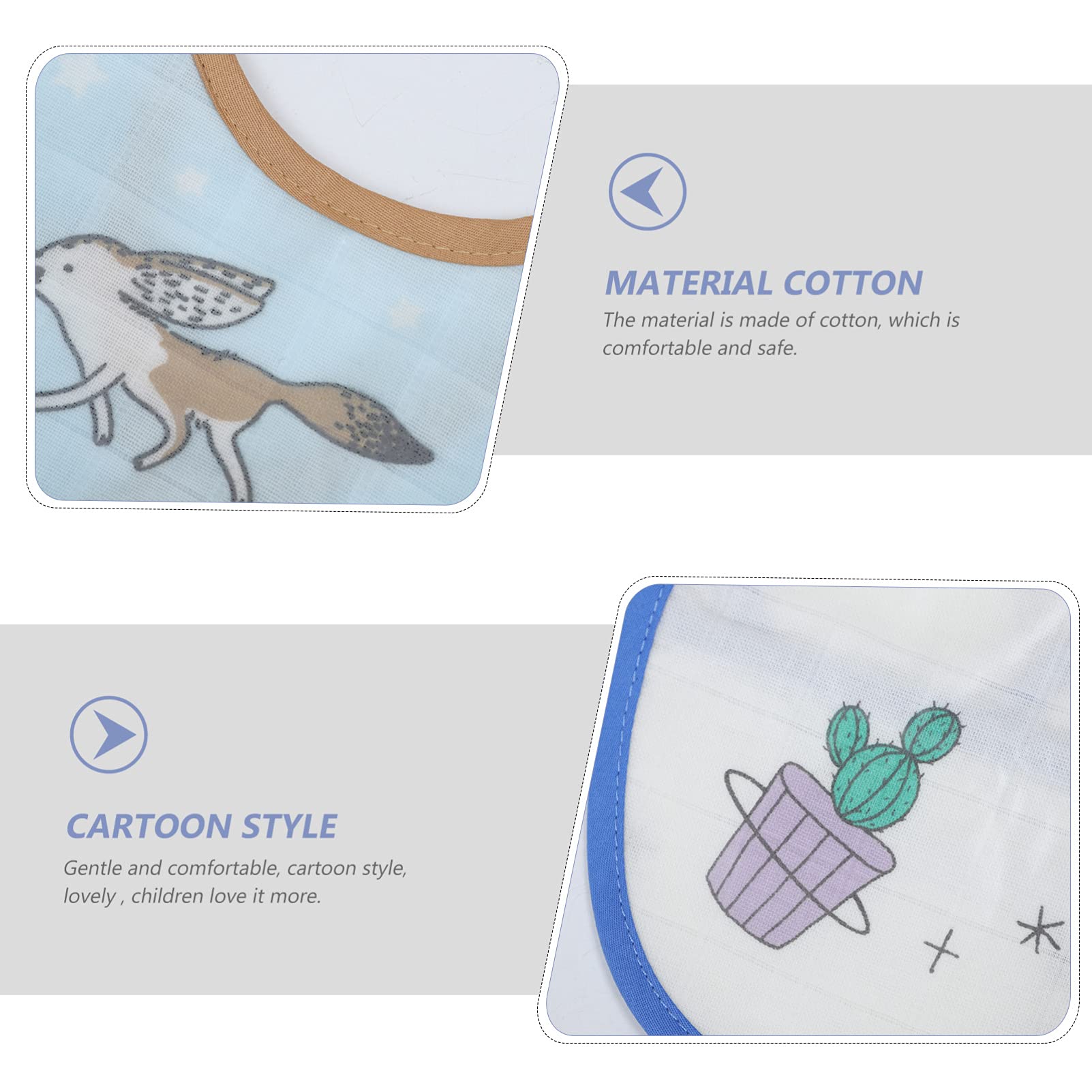 ibasenice 6piezas Baberos De Algodón Impermeables Para Bebés De Diseño Adorable y Fácil De Limpiar Para Alimentación Infantil