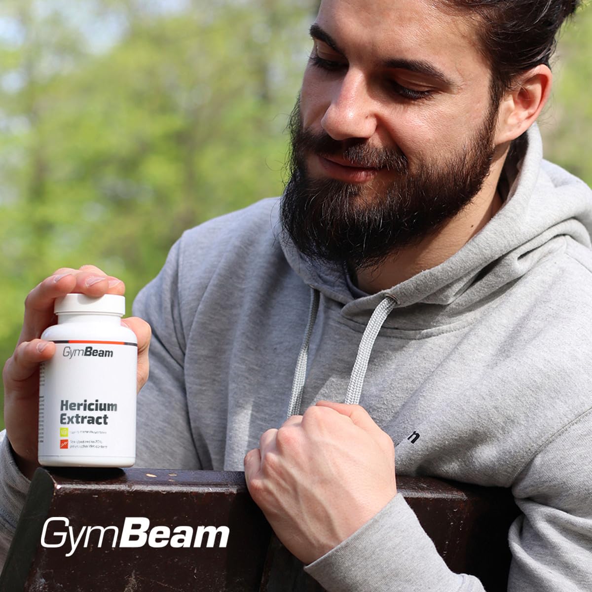GymBeam Estratto di Hericium (Criniera di Leone), Fungo di Criniera, Hericium Erinaceus, Lions Mane, Nootropico per Memoria e Concentrazione, 20% Polisaccaridi, Capsule Vegane