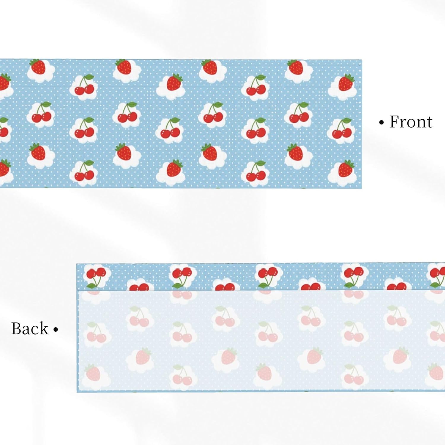 Valance for Windows Red Strawberry Cherry Dot Blue Decorative Rod Pocket Kitchen Curtain Valances Short Window Valance Curtains for Living Room Bedroom Bathroom 1 Panel 54x18Inch