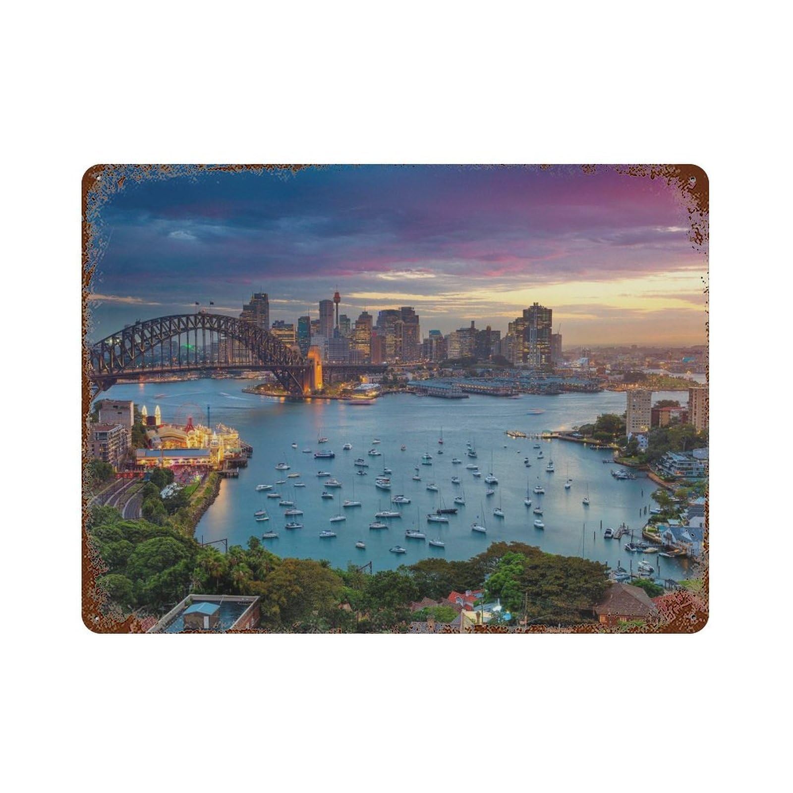 xiaoxiaoshen Real Photo Sydney Decor Australia Wall Decor Art Metal Tin Poster Modern Home Decor Art Home Bar Shop Decorations Vintage Sign 30x40cm