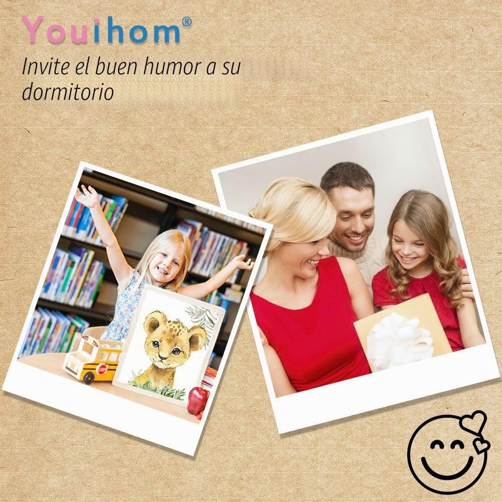 Youihom 3 Laminas Infantiles Rosa Nombre Cuadro Personalizado Bebe Niña Poster 30x40 Cuadros Infantiles Bailarinas Lienzo Decorativo para Pared Infantil Habitacion Regalo sin Marco