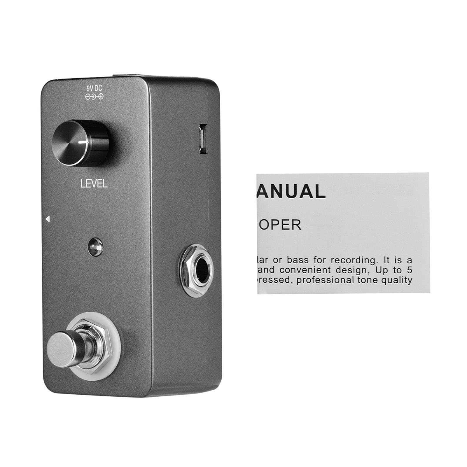 Pedał Efektów Looper Pedał Gitary Basowej Ullimited Overdubs 5 Minut Czas Pętli z Interfejsem USB Funkcje Uncompre Efektów Looper Pętli Mini Efekt Gitarowy (ciemny szary)