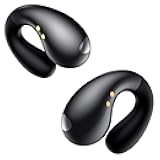 Ultra Open Ear Earbuds - Ergonomic Clip-On Earbuds, Bone Conduction Over-The-Ear Headphones with Waterproof Design and Secure Fit for Small Ears, Classic Black