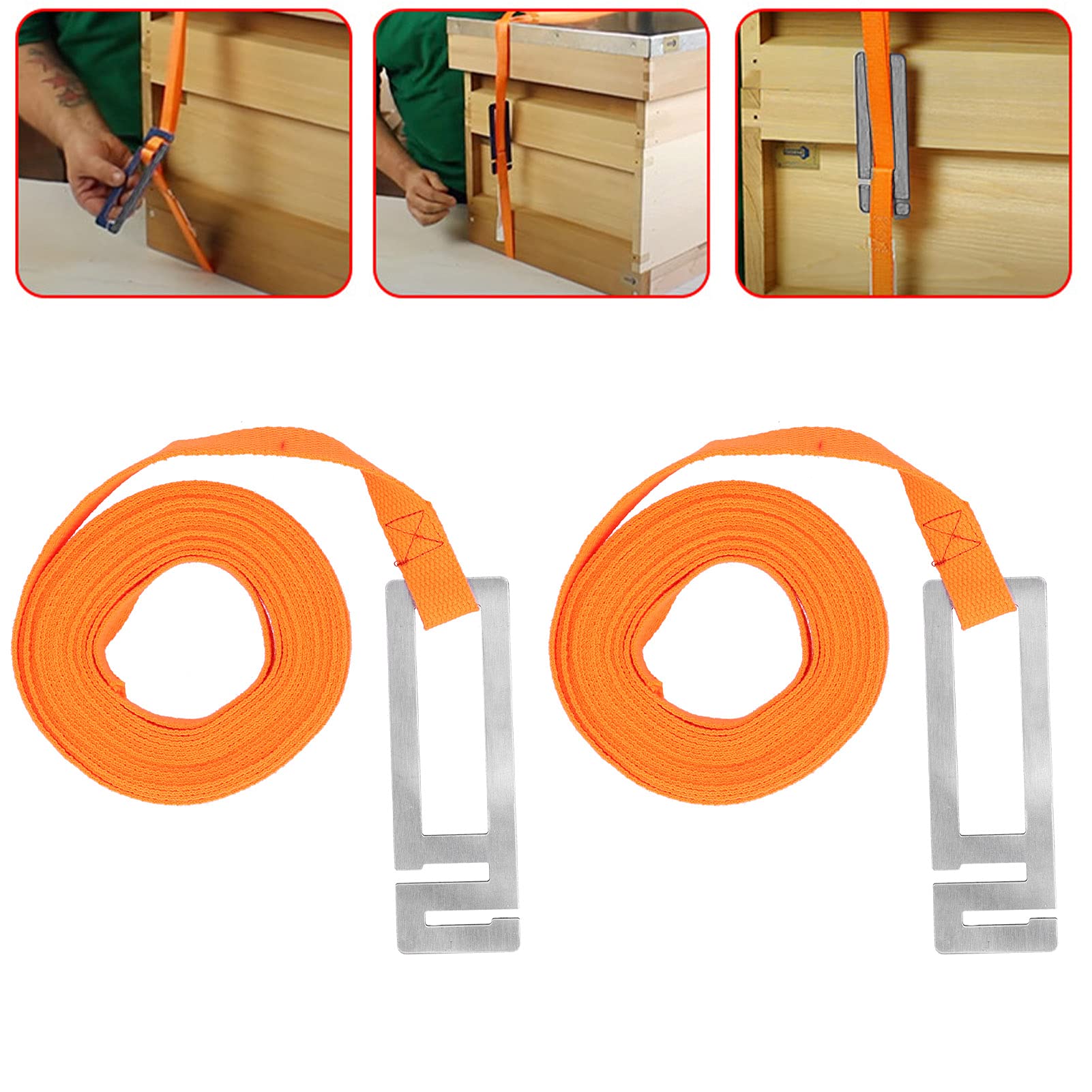 Produktbild von 2er-Set Tragbare Bienenstock-Spanngurte – 5 M X 2 Cm, Polyester + Edelstahl – Leicht & Sicher (blau)