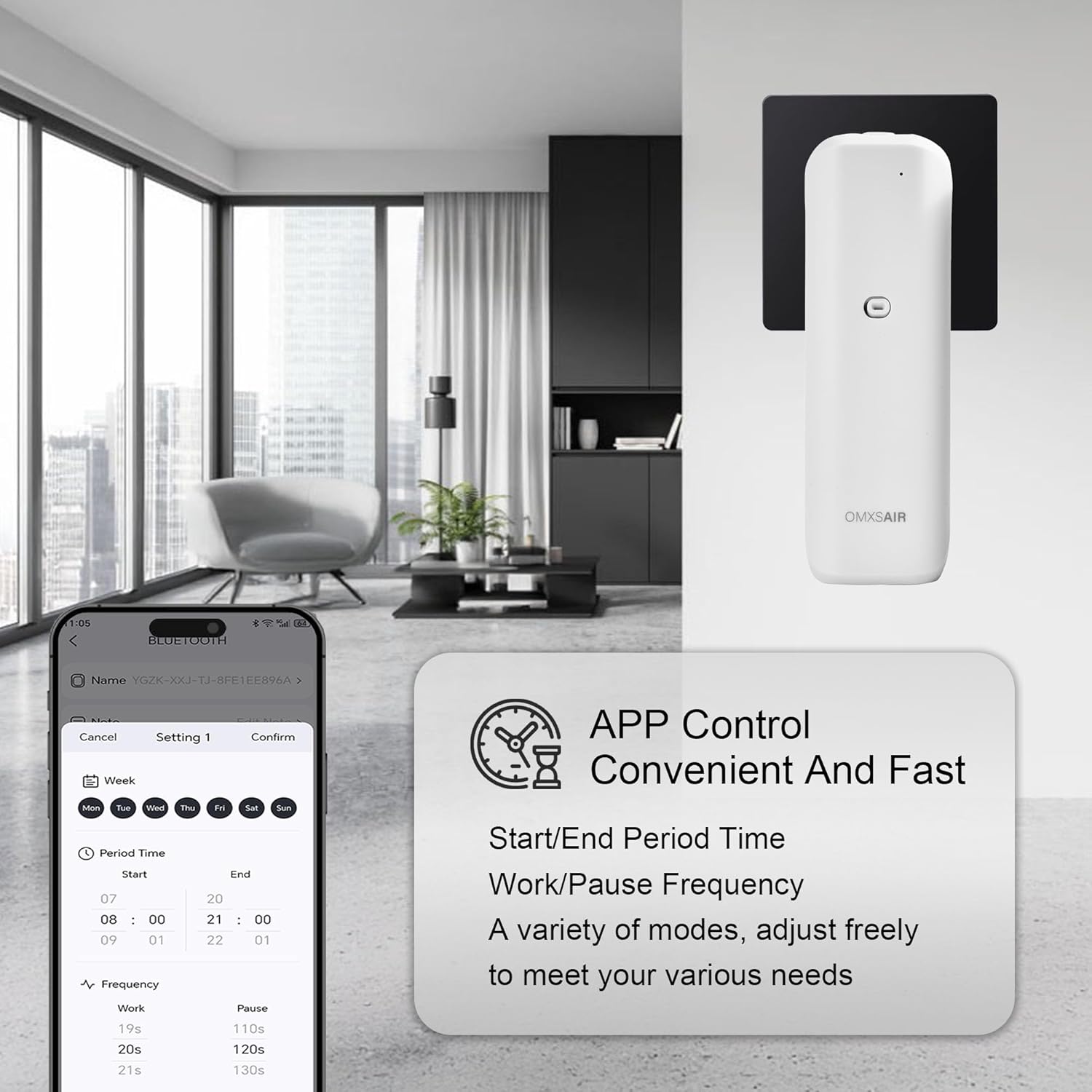 Waterless Wall Plug in Diffuser - Coverage 700 Sq.FT - Nanotechnology Plug in Scent Diffuser for Essential Oils- for Hotel and Home or Office - Smart Bluetooth APP Operation(White) - Image 3