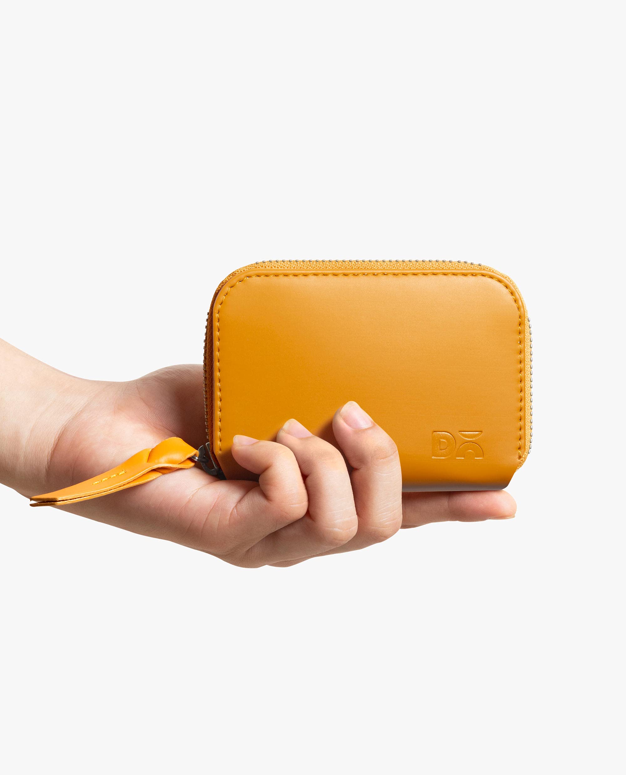 DailyObjects Chrome Yellow Zipper Slim Card & Coin Wallet | Made with Vegan Leather Material | Carefully Handcrafted | Coin Pocket 1