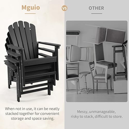 Miniatura 4 de Silla Adirondack apilable, sillas para hogueras de polietileno de alta densidad que ahorran espacio para todo tipo de clima, para patio al aire libre