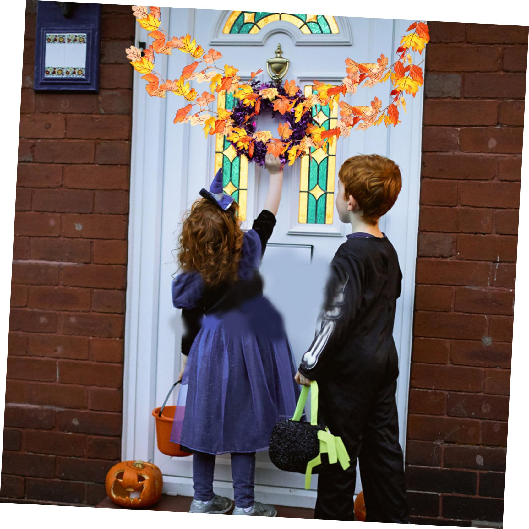 PRETYZOOM 3 Pezzi Decorazioni Di Foglie D'acero Di Halloween Ghirlanda Di Foglie D'acero Finte Simulazione Di o Decorazione Autunnale Artificiale Appeso Per La Casa