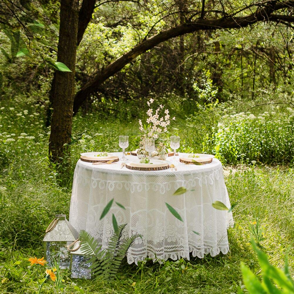 NC AMIPOS - Tovagliette in pizzo beige lavorato all'uncinetto, lavabile, in poliestere jacquard, per feste, matrimoni, ristoranti, banchetti, picnic