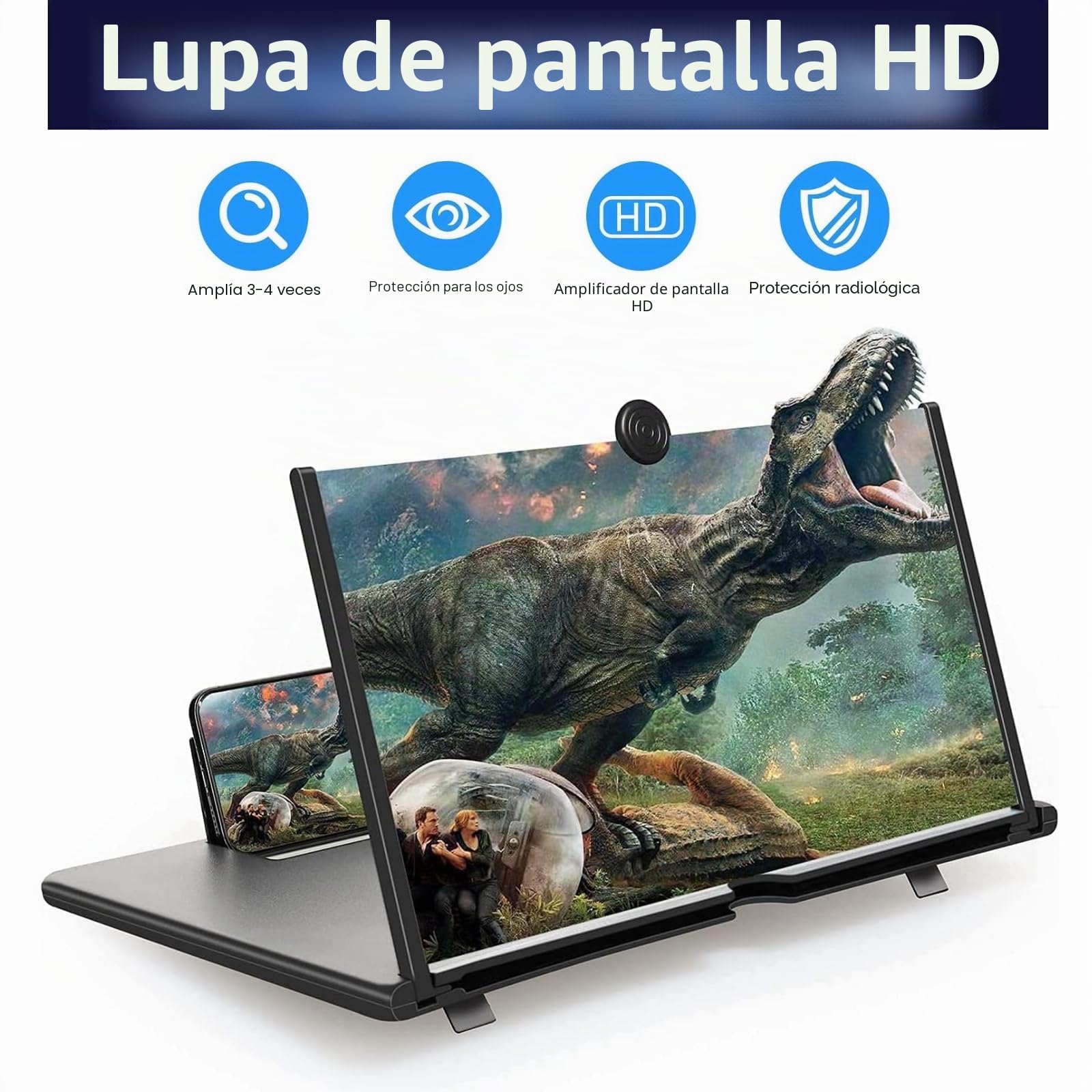 Lupa para móvil 16 Pulgadas,Amplificador de Pantalla para movil, 3D HD Plegable Amplificador de Pantalla para Ver vídeos de películas, para con Todos los Smartphones
