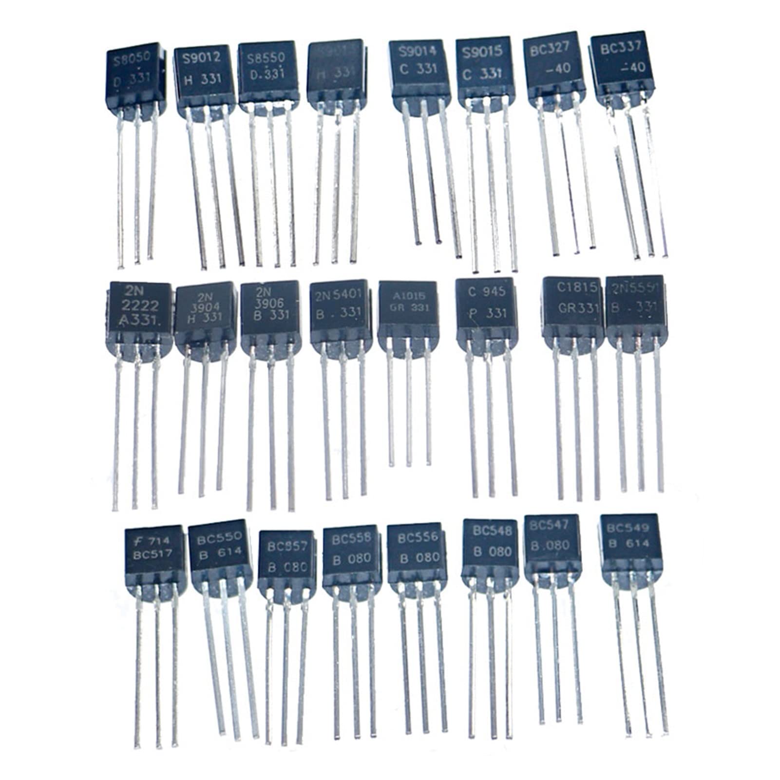 Lin 480pcs 24 Tipi di silicio in Linea NPN/PNP. Transistor Assortment Kit Pack 2N2222 Componenti e Forniture Componenti Attivi Going