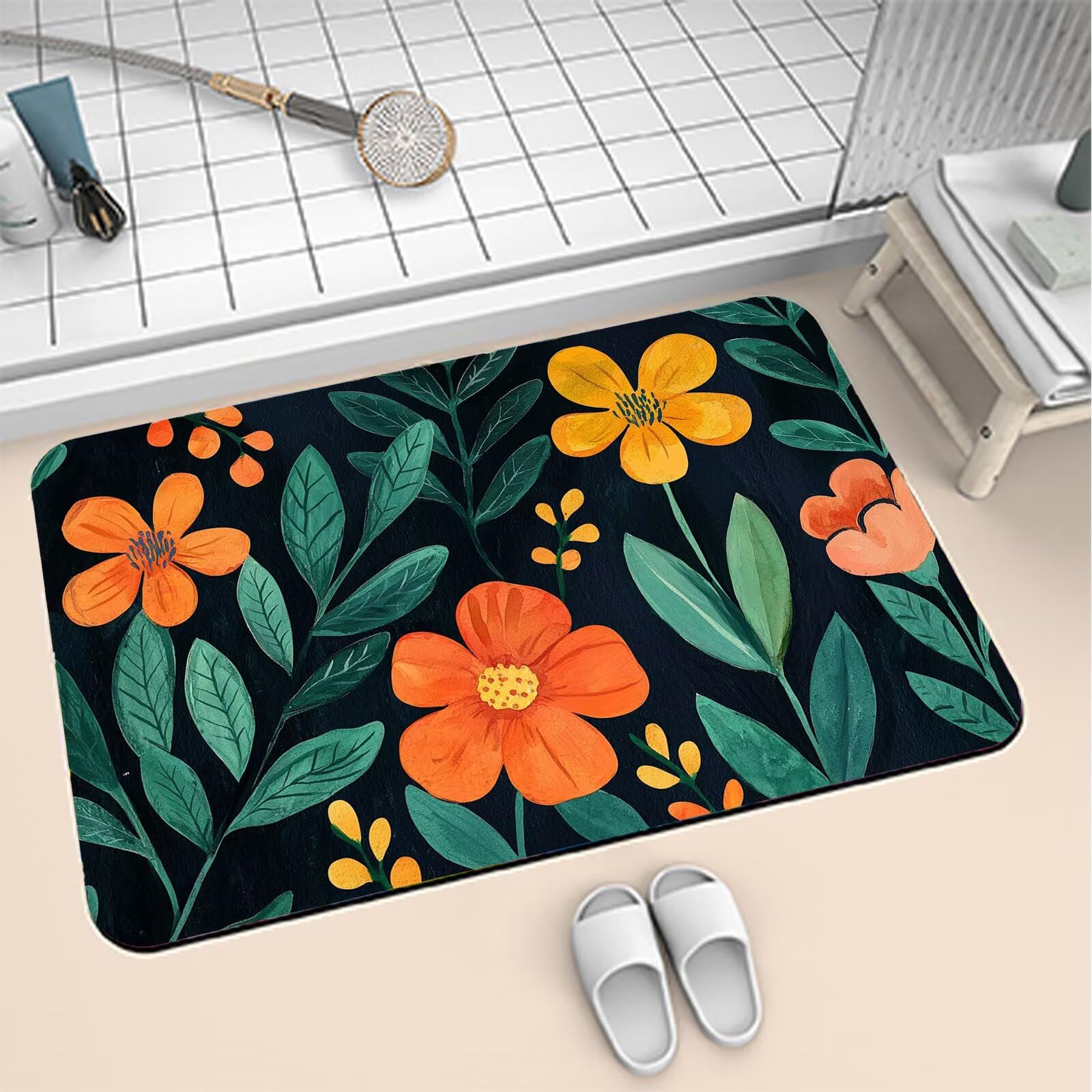 Genérico Alfombra Baño 80x120cm Alfombra Diatomita Baño, Súper Absorbente Microfibra Alfombrilla Ducha, Bath Mat Secado Rápido y Lavable, Rug para Cocina Bañera Illustration 6-108