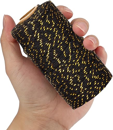 Miniatura 2 de Cuerda de algodón de 328 ft, cuerda de Navidad, cuerda resistente para manualidades y envolver regalos.