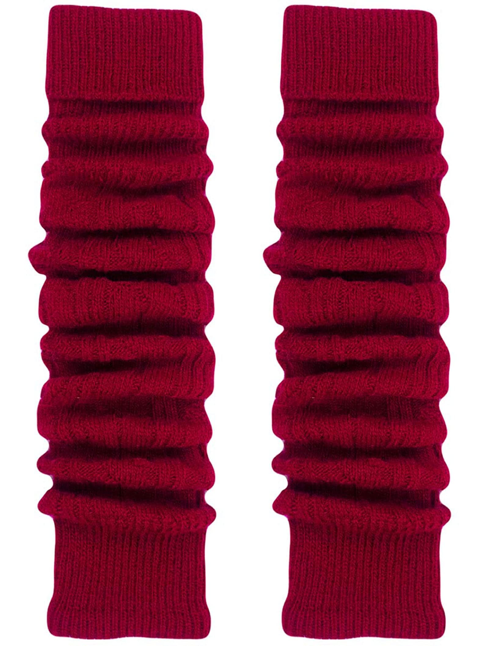 TODO Warm Wool Women's Leg Warmers - above Knee Long, Soft (Burgundy)