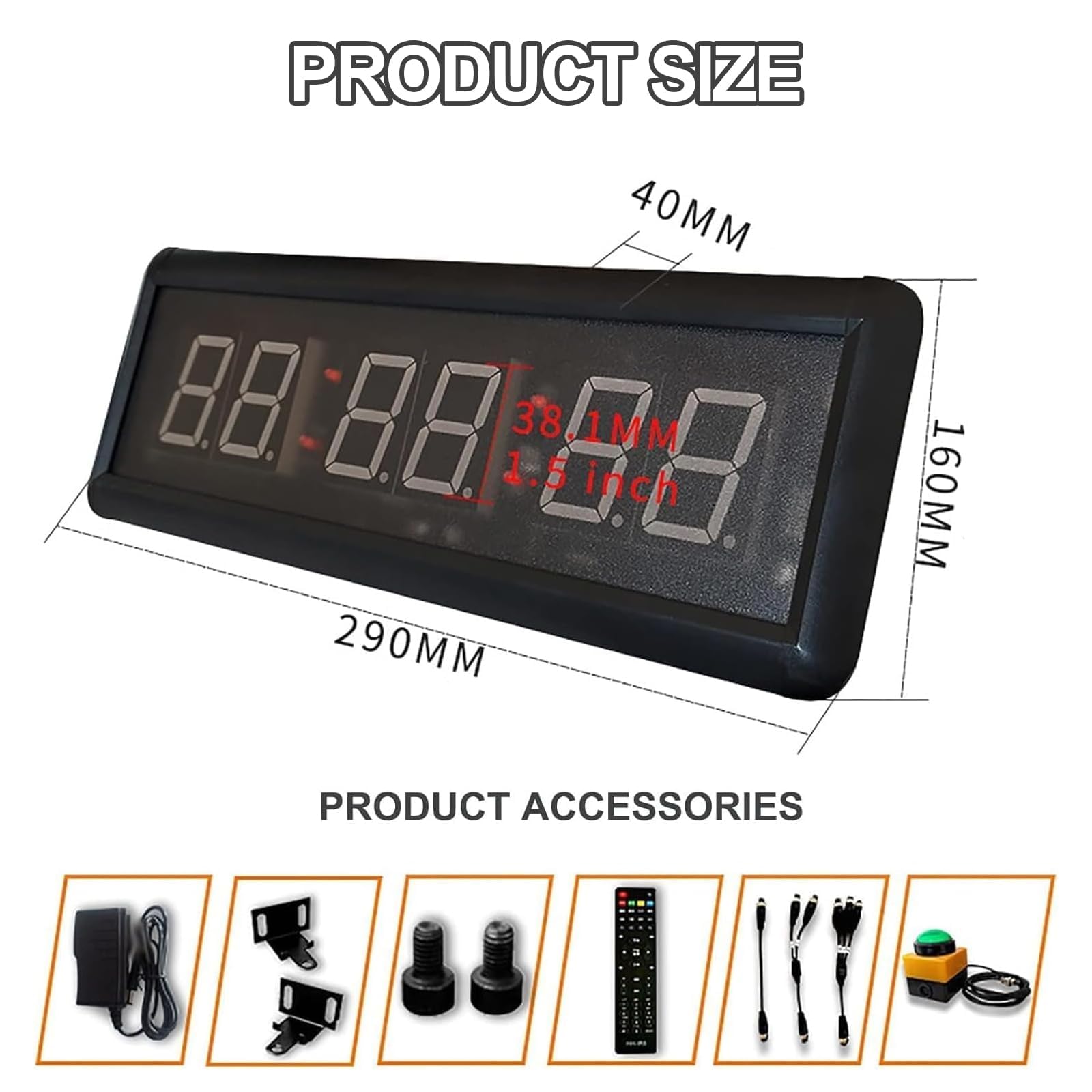 Temporizador LED de cuenta regresiva de entrenamiento de intervalos con cronómetro y alarma, reloj de juego multifunción para carreras de velocidad, fitness, competiciones de debate y entrenamientos