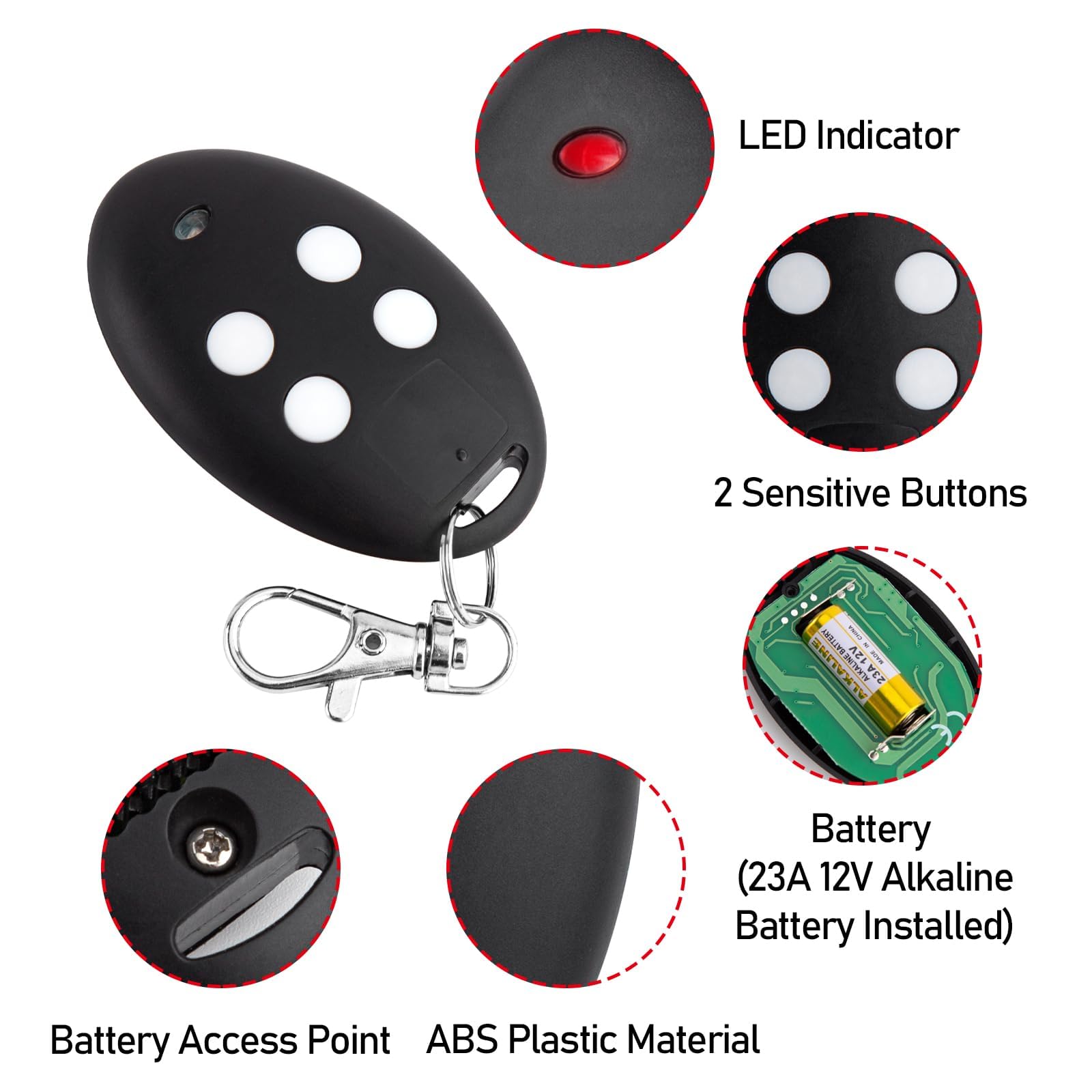 pepape telecomando porta garage per MITTO-4M, MITTO-2M, MITTO 2, MITTO 4, B RCB02, B RCB04, compatibile con 433.92MHz rolling code telecomando di ricambio