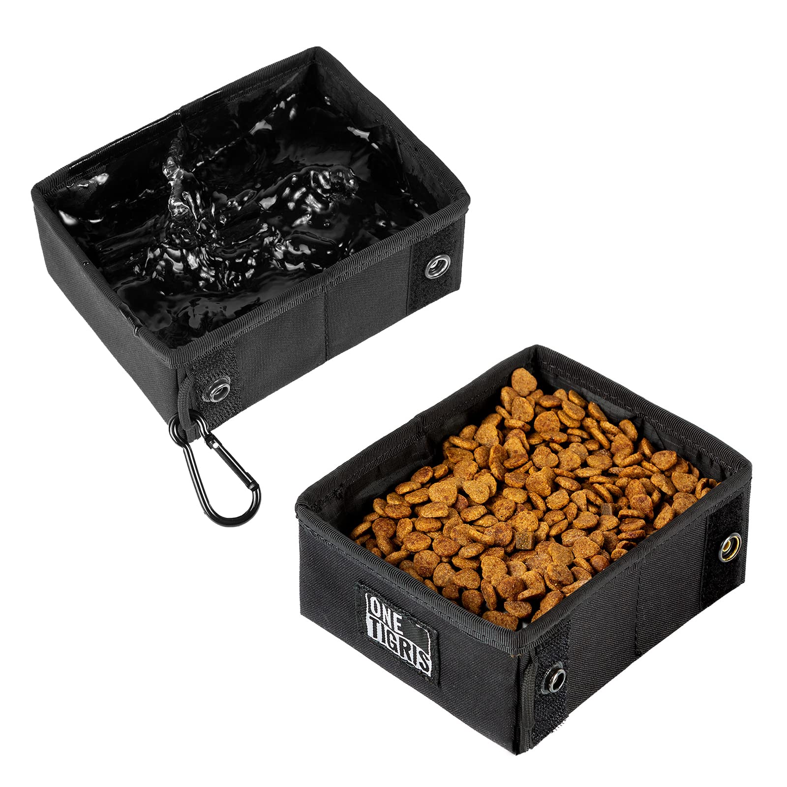 OneTigris Ciotola Portatile per Cani, Campeggio per Cani Gatti 1,4L, pessore 3,5 cm, Portatile per Escursioni, Ciotola pieghevole tattica per cani, Leggera, Capiente e Resistente