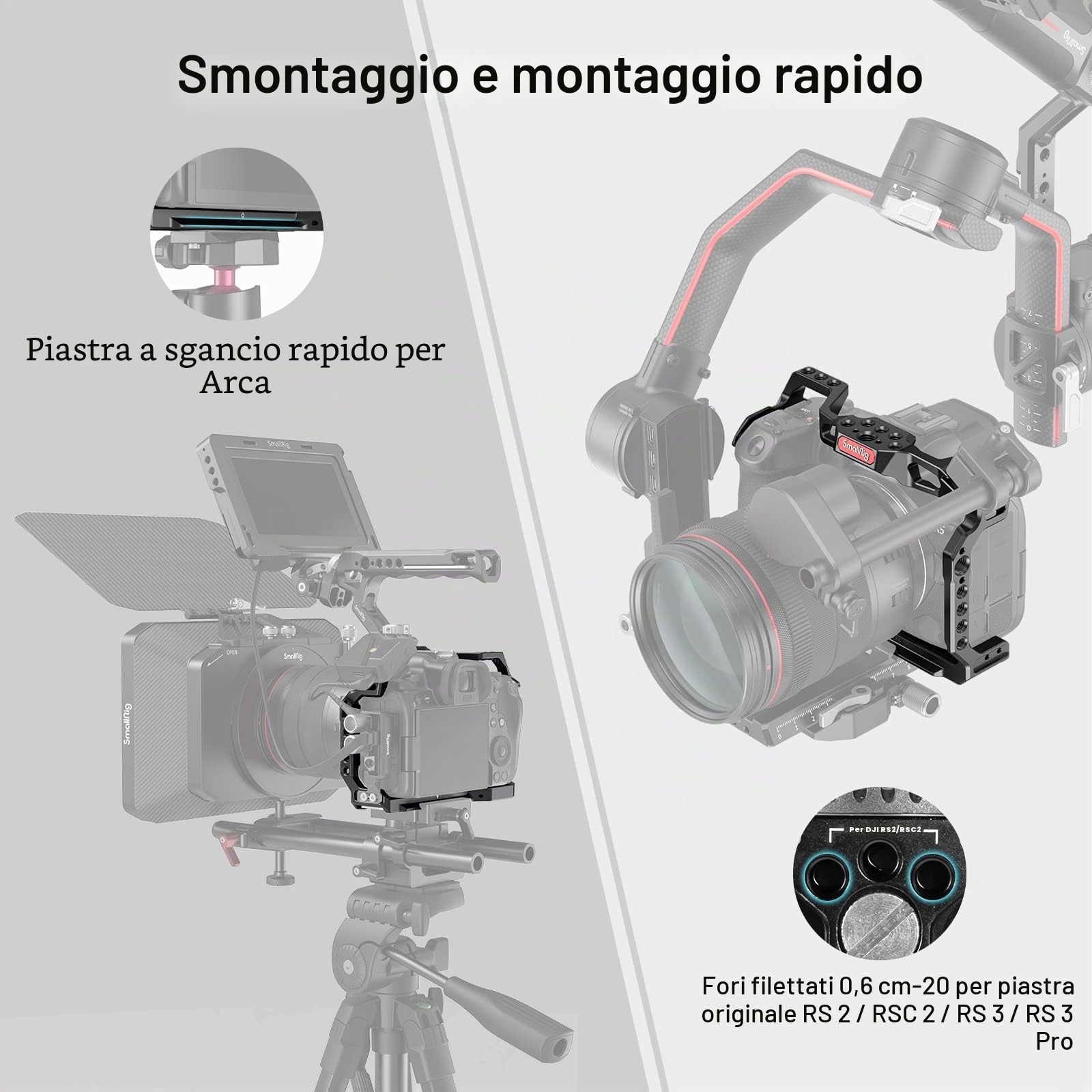 SMALLRIG R5/ R5C / R6 Cage per Canon R5 R5C e R6 (NON Compatbile per R6 II) - 2982B