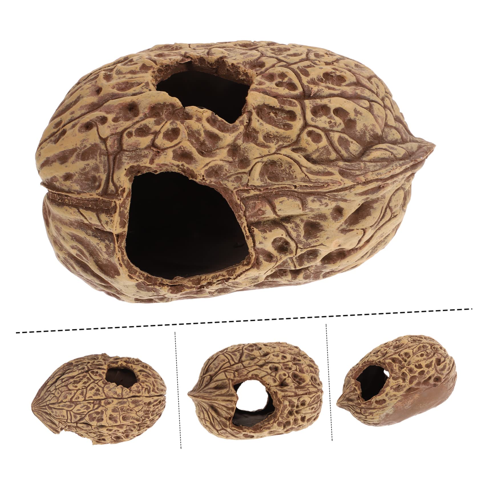 Refugio para Peces y Camarones Acuario Casa De Decoración Natural De Núcleo De Nuez Accesorio para Acuarios De Agua Dulce y Salada Espacio Seguro para Reptiles y Tortugas